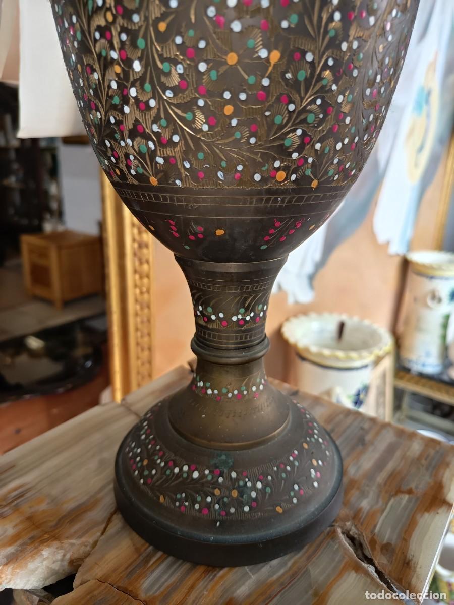 Vintage: &Aacute;nfora de lat&oacute;n 43 cm - Foto 10