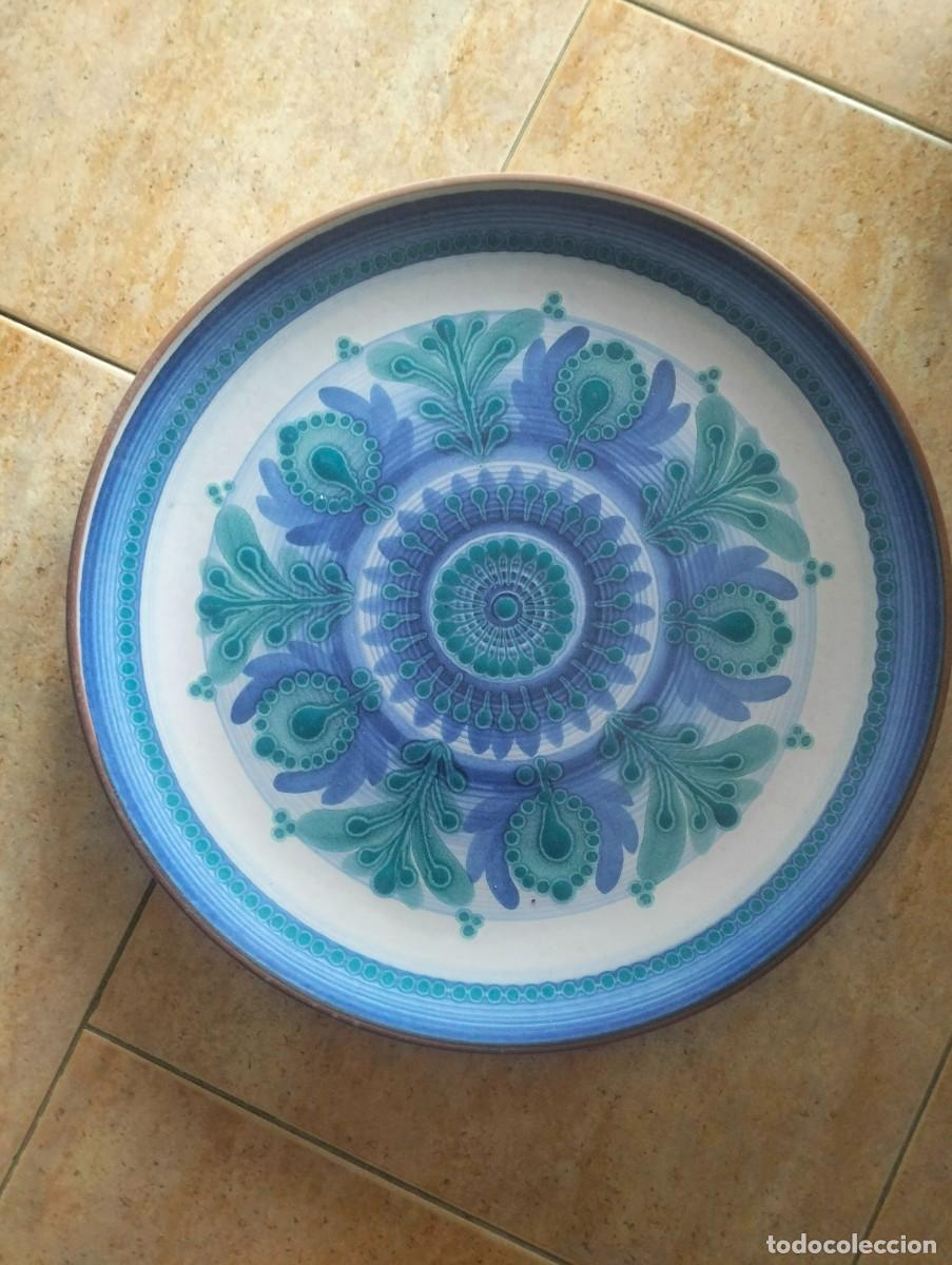 Vintage: plato grande de cer&aacute;mica porta celi. pintado a mano. estado sin estrenar