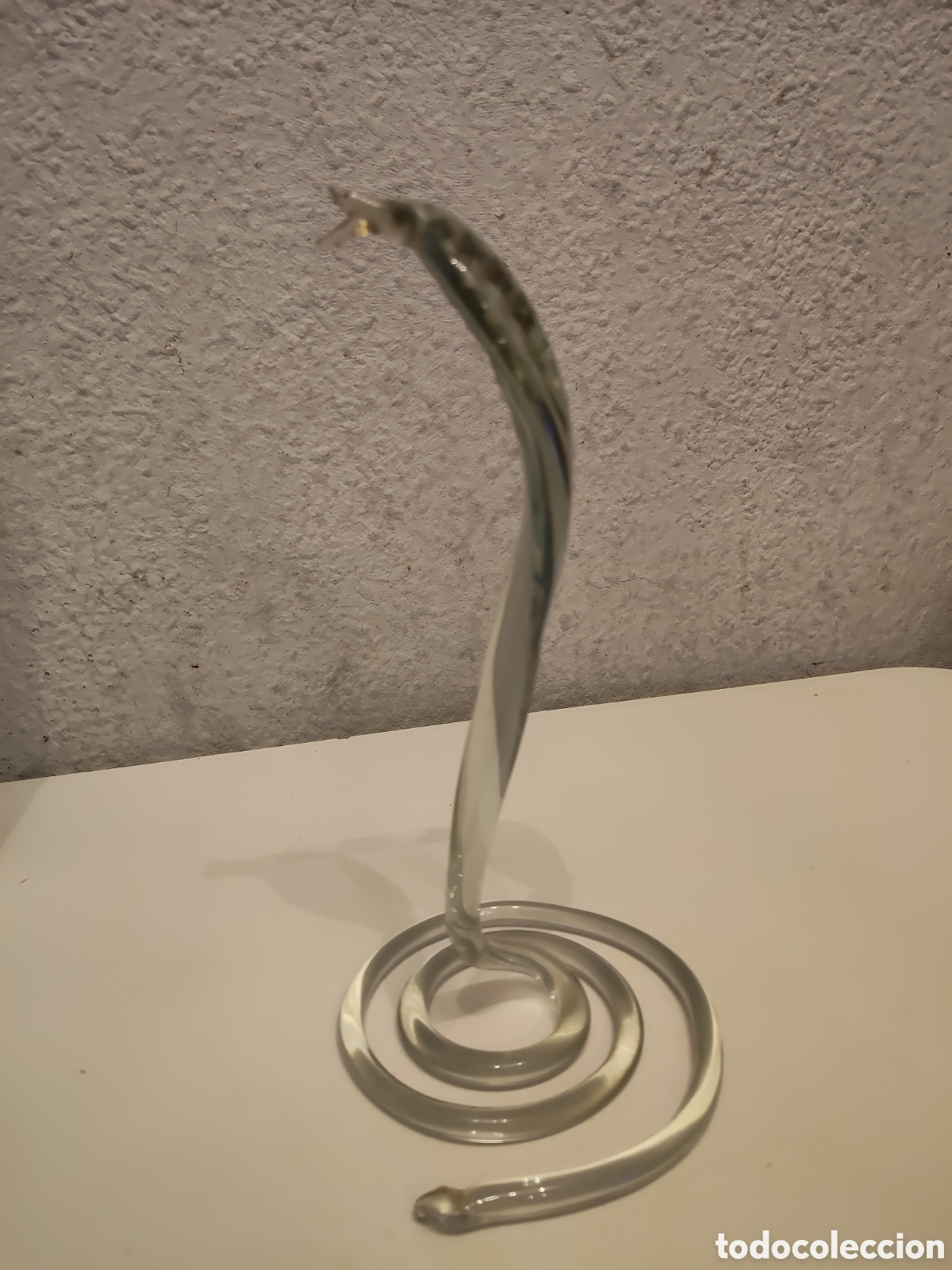 Vintage: ESCULTURA DE UNA COBRA EN CRISTAL