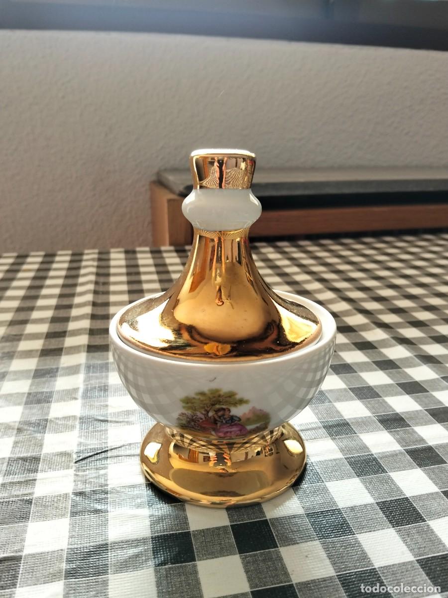 Vintage: Antiguo Joyero Polvera de Porcelana y Oro de Ley - Escena Galante Fragonard - A&ntilde;os 60/70