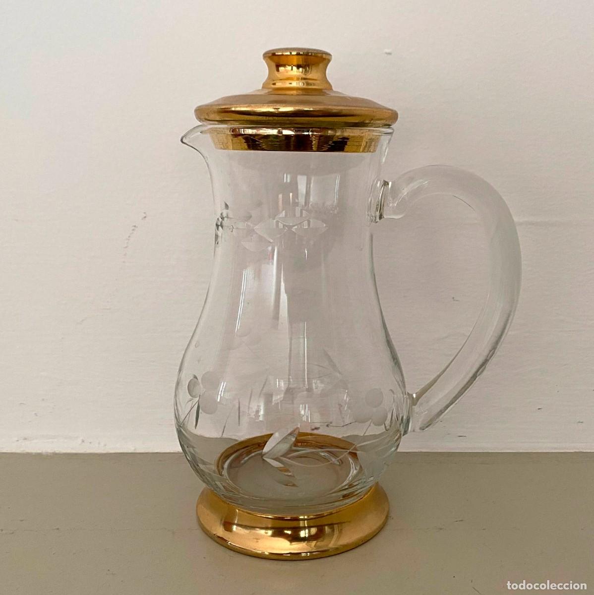 Vintage: JARRITA DE CRISTAL CON TAPA MET&Aacute;LICA