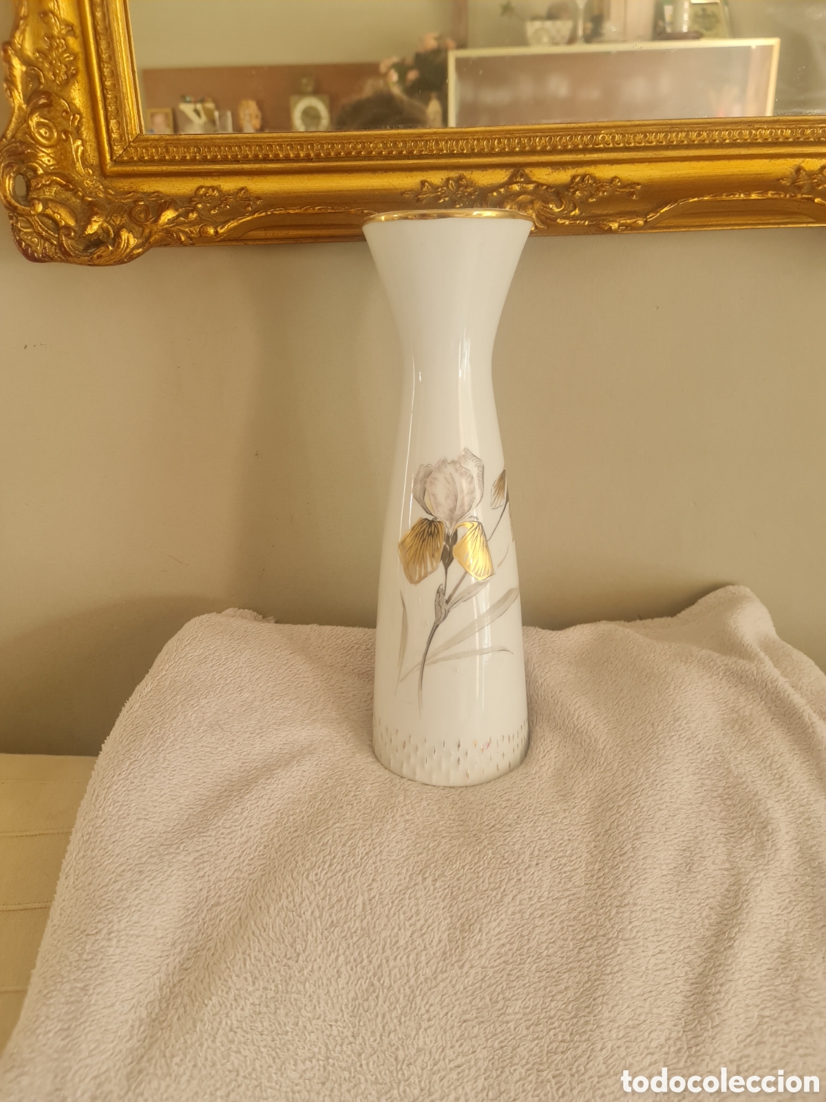 Vintage: Porcelana Fontanella &ndash; Dise&ntilde;o Floral y Oro &ndash; 36 cm