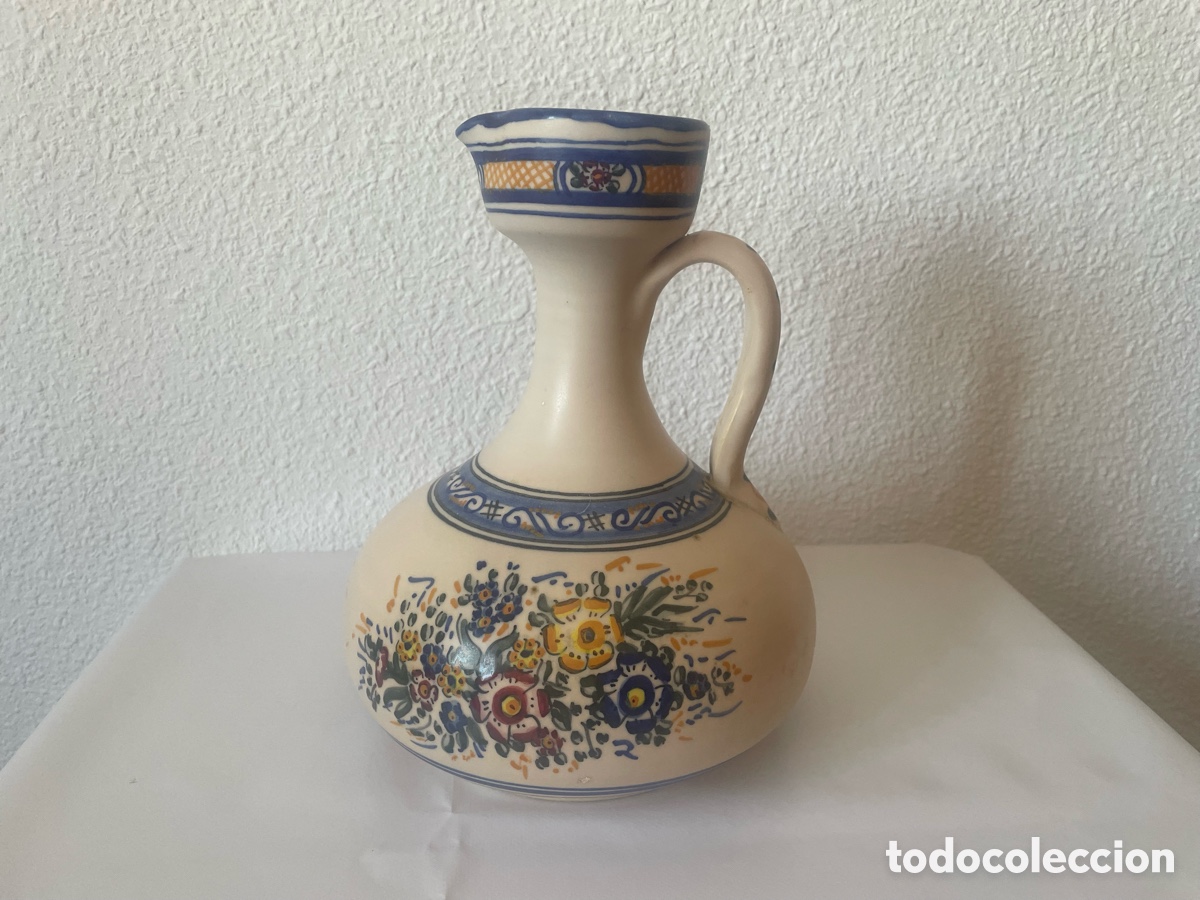 Vintage: Jarra cer&aacute;mica artesanal Jami &mdash; Arenas de San Pedro, &Aacute;vila &mdash; pintada a mano &mdash; 25 cm