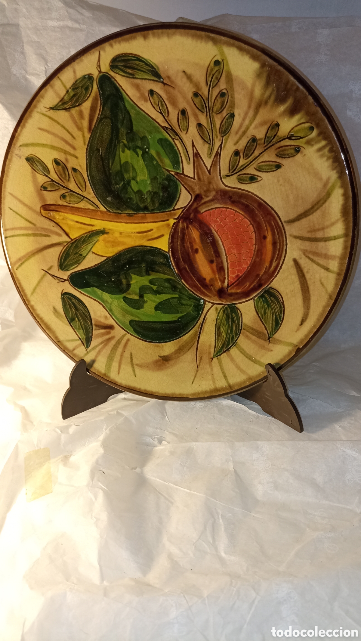Vintage: : Plato Decorativo de Cer&aacute;mica Artesanal (31 cm) - Pintado a Mano