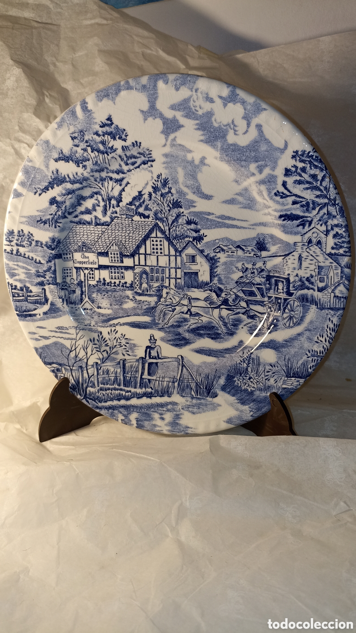 Vintage: Plato Decorativo Vintage Azul &rdquo;The Copperfield&rdquo; &ndash; 25.5 cm