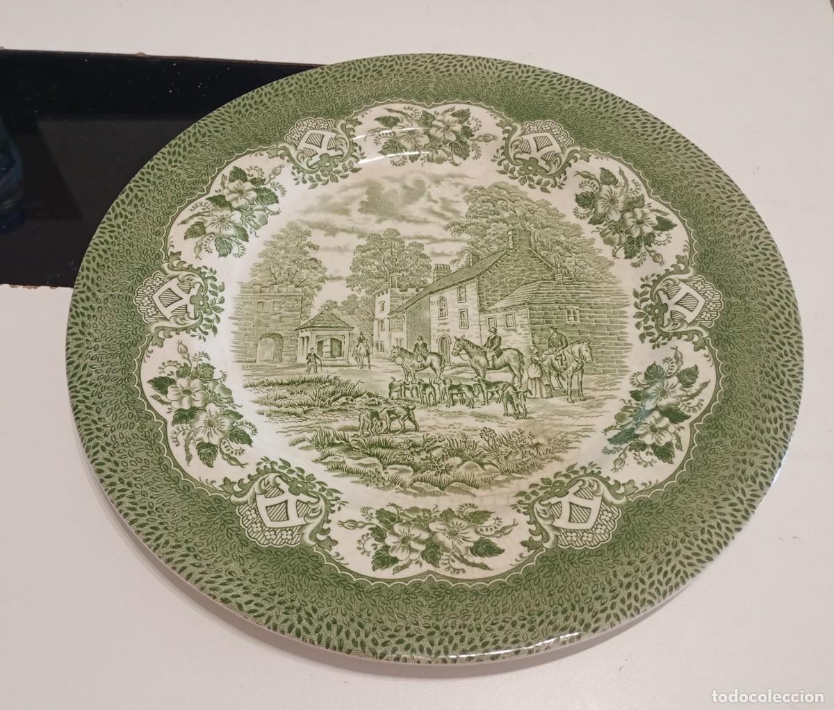 Vintage: PLATO DE CER&Aacute;MICA VERDE DE LA FAMOSA MARCA ENGLISH IRONSTONE TABLERWARE(EIT), STAFFORDSHIRE