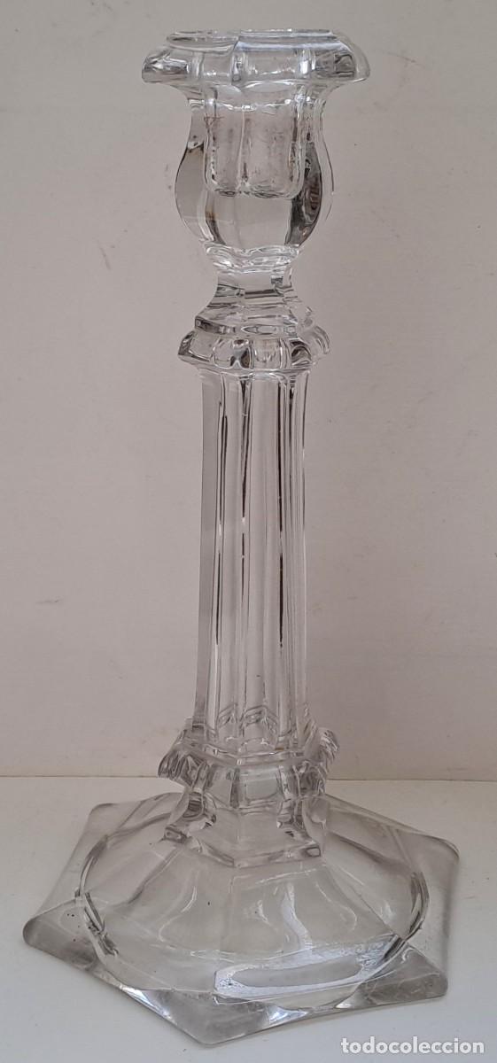 Vintage: CANDELABRO DE CRISTAL VINTAGE DISE&Ntilde;O CLASICO CON LA BASE HEXAGONAL. CANDELABRO-01