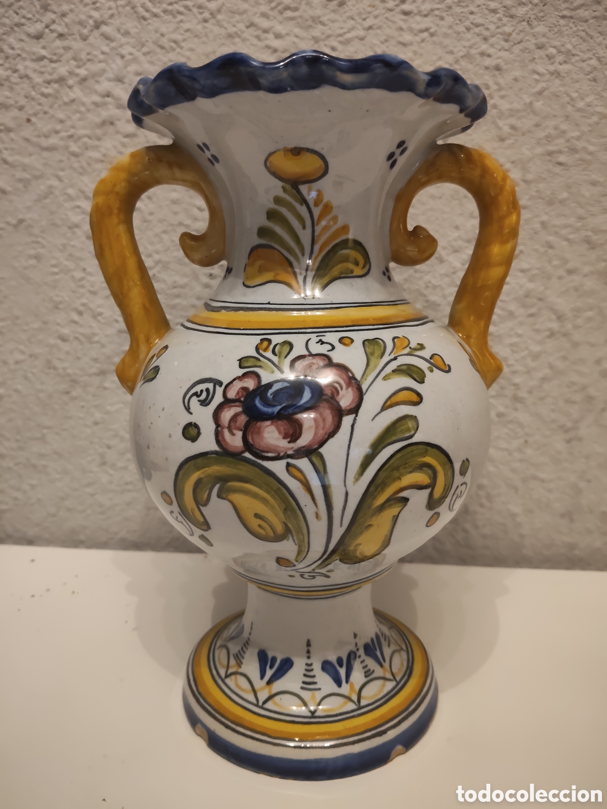 Vintage: JARR&Oacute;N DE CER&Aacute;MICA PINTADO A MANO, TALAVERA/TIMONEDA