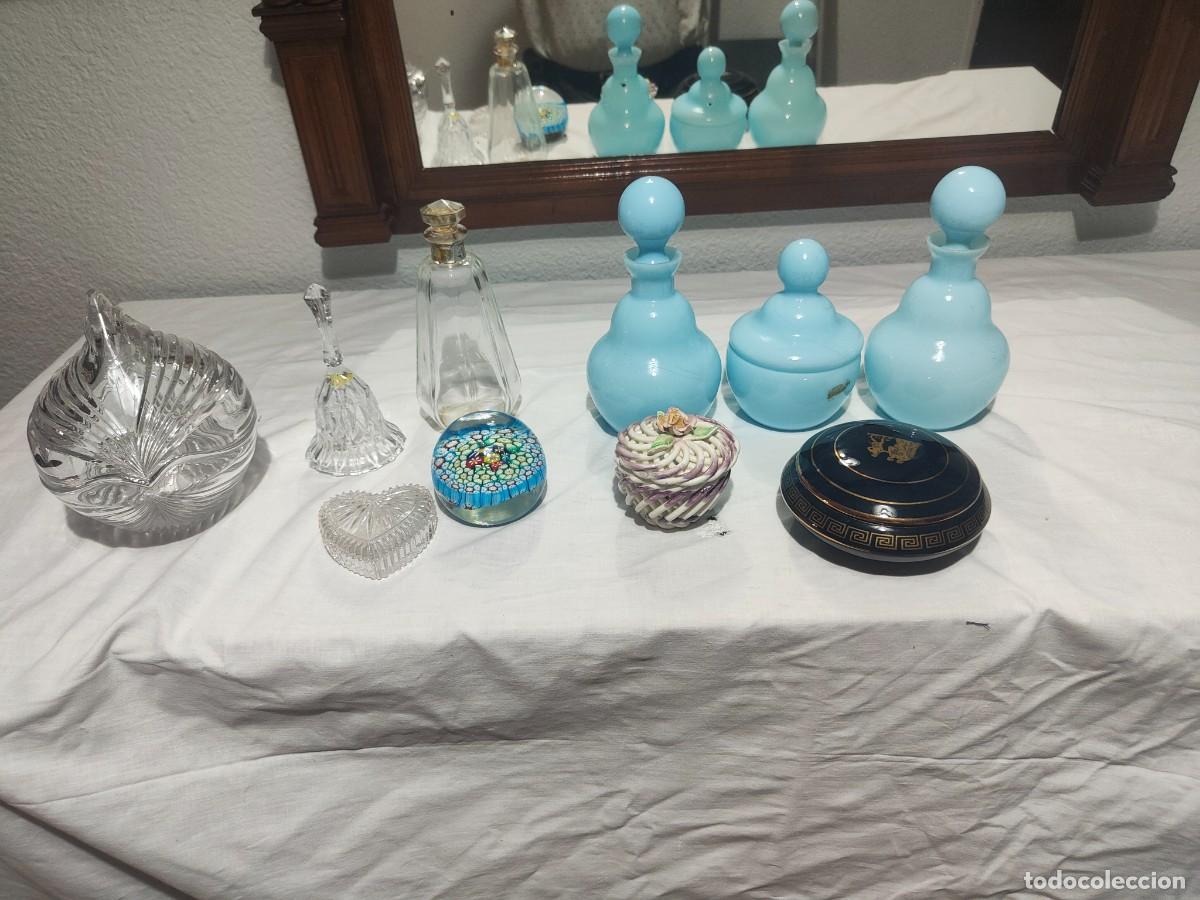 Vintage: Lote decorativo vintage &ndash; cristal, vidrio art&iacute;stico y cer&aacute;mica esmaltada