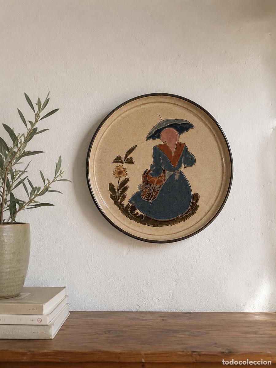 Vintage: Plato Cer&aacute;mica La Bisbal ,a&ntilde;os 60.
