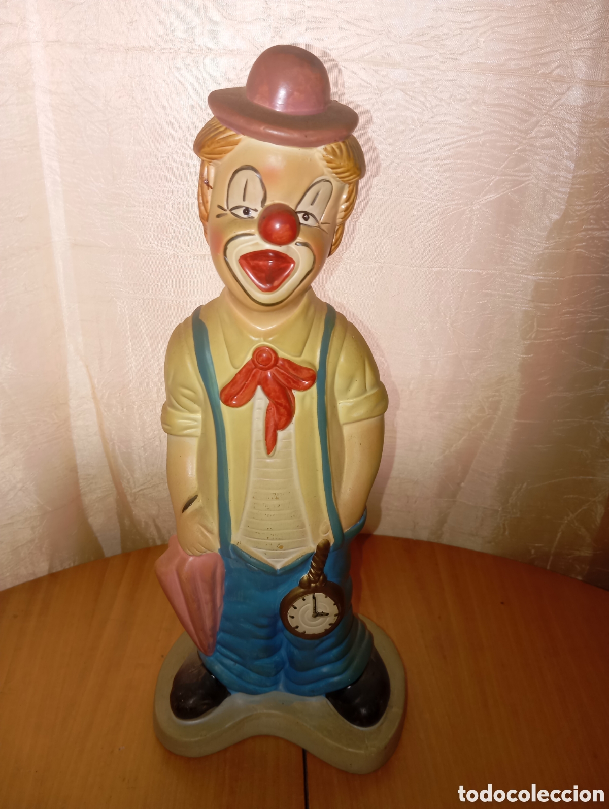 Vintage: Payaso cer&aacute;mica antiguo 36cm