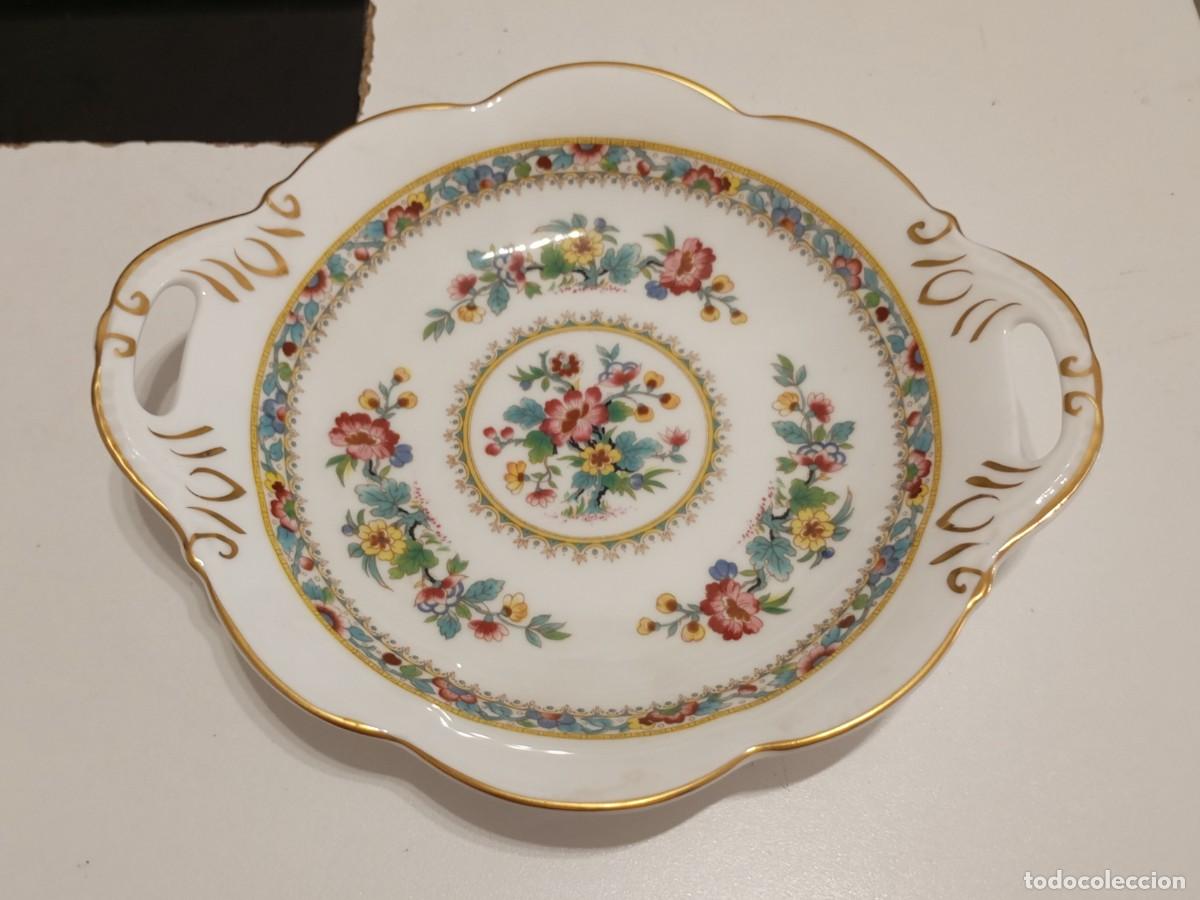 Vintage: BONITO PLATO OVALADO CON ASAS DE PORCELANA FINA, COALPORT, PATR&Oacute;N MING ROSE, VINTAGE