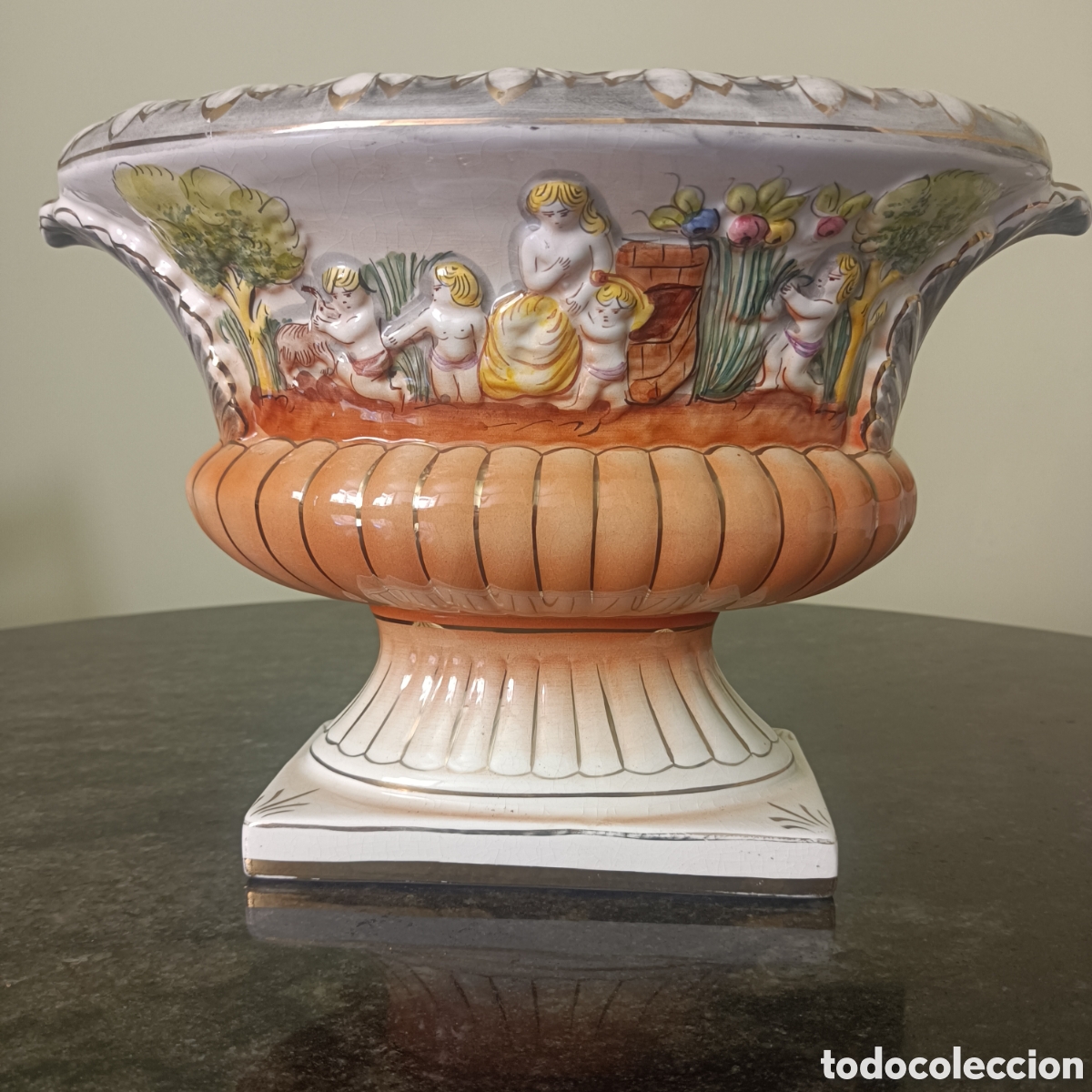 Vintage: Jardinera o centro de mesa de loza made en Portugal a&ntilde;os 70