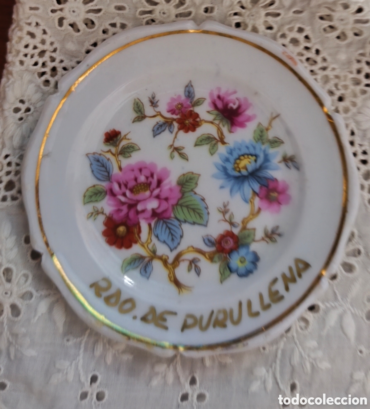 Vintage: Plato vintage de porcelana, 12 cms