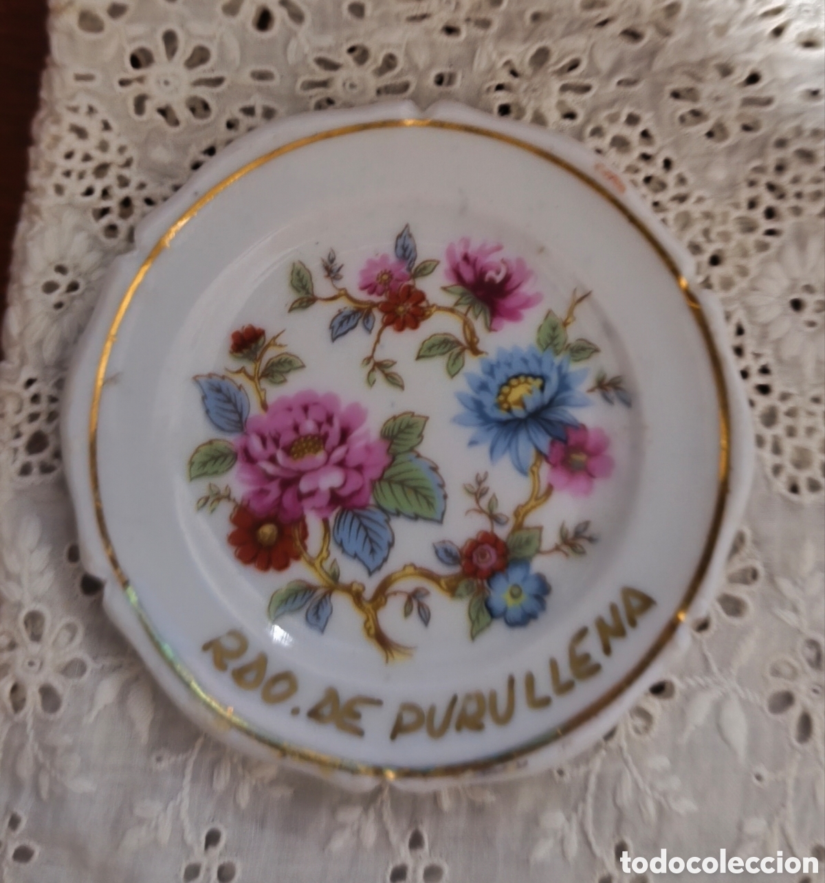Vintage: Plato vintage de porcelana, 8 cms