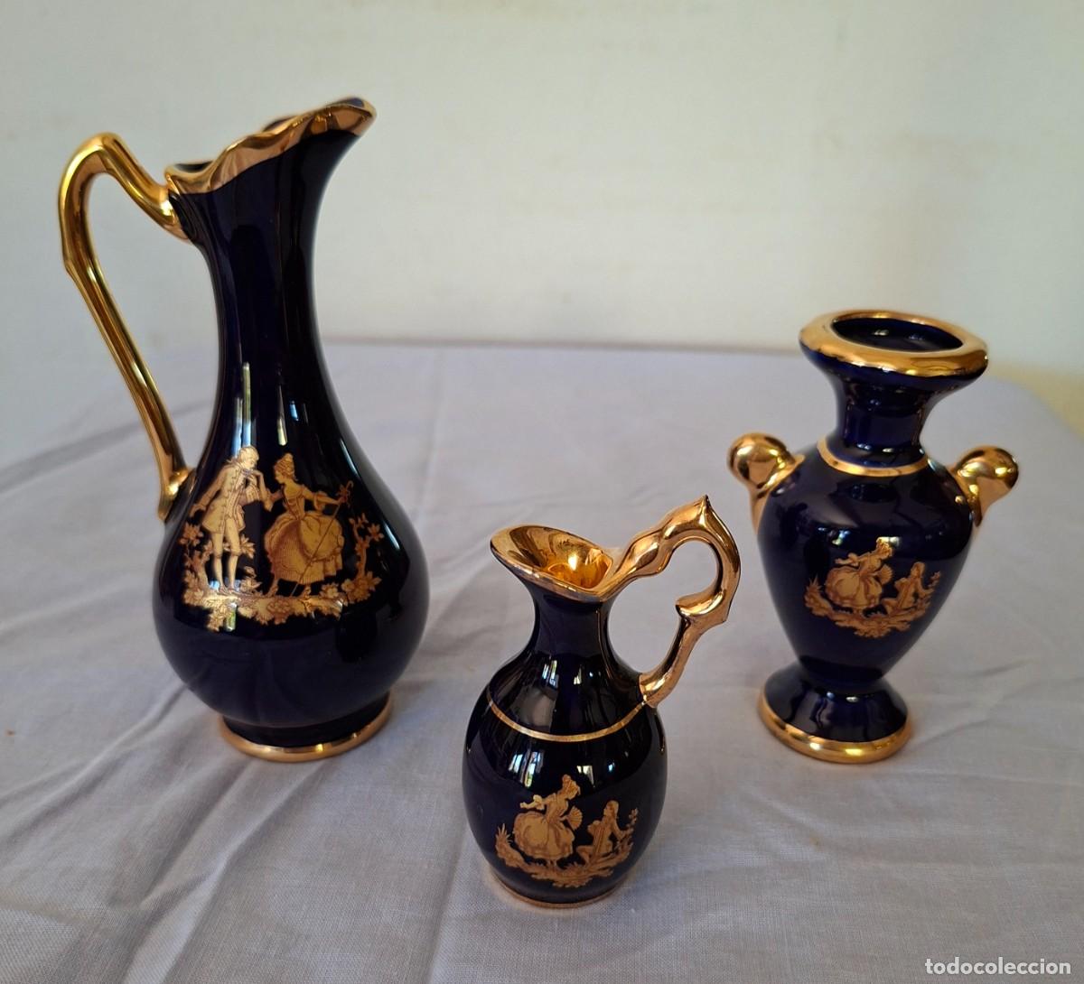 Vintage: Miniaturas de porcelana de Limoges. Tres piezas.