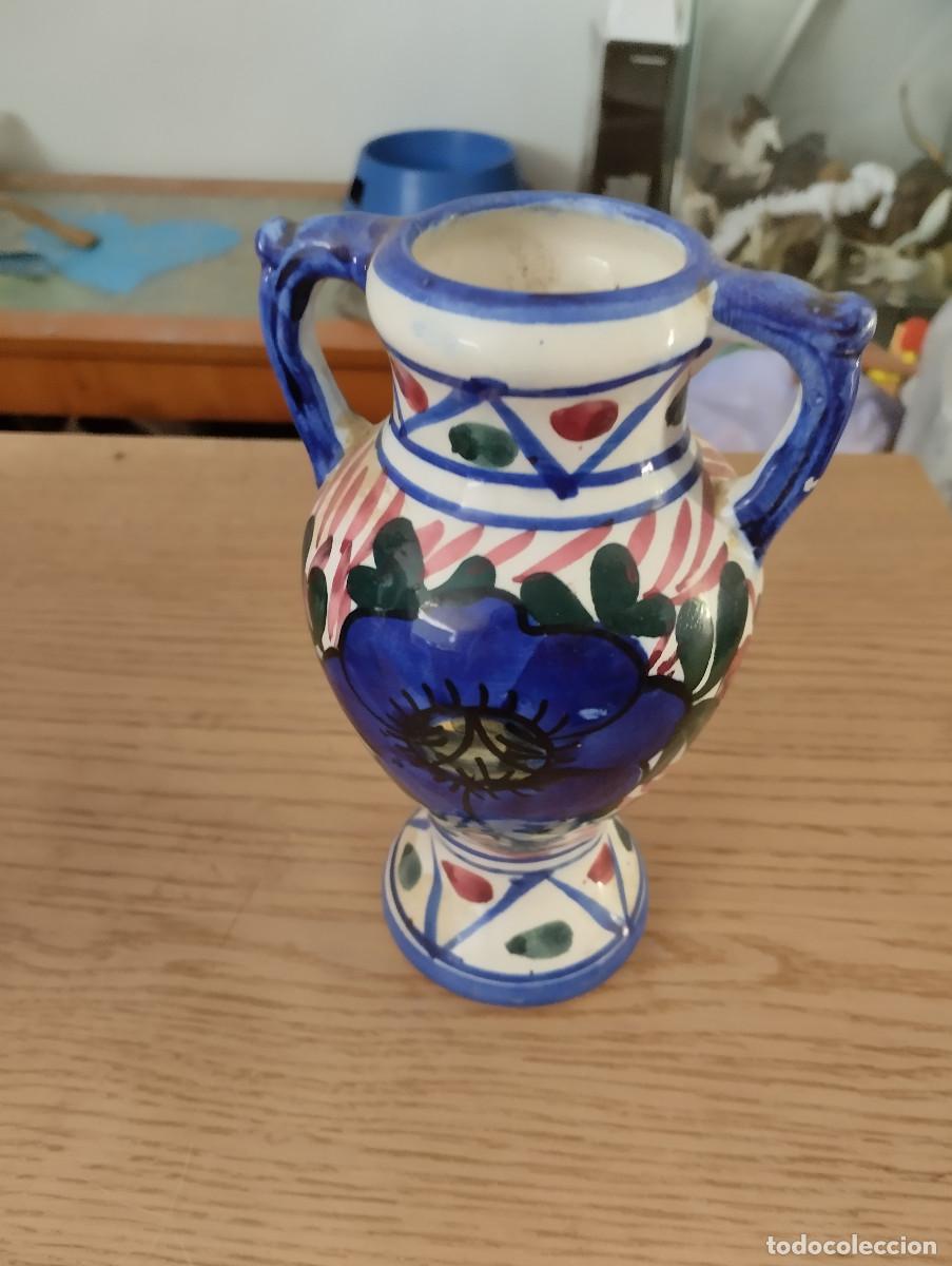 Vintage: jarron de ceramica pintado a mano