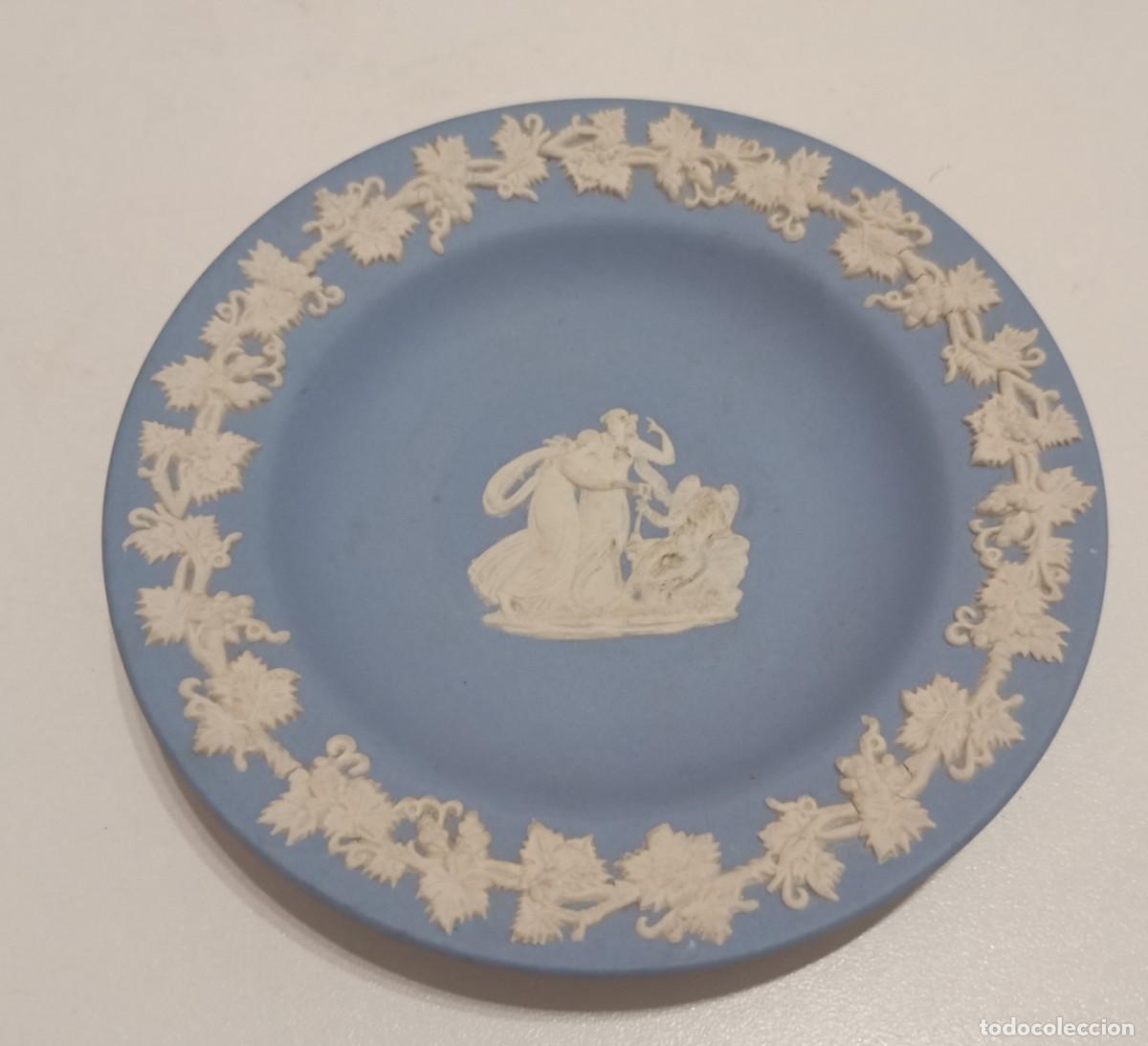 Vintage: PLATO DE BARATIJAS DE CER&Aacute;MICA AZUL, WEDGWOOD, JASPERWARE, VINTAGE DE LOS A&Ntilde;OS 70