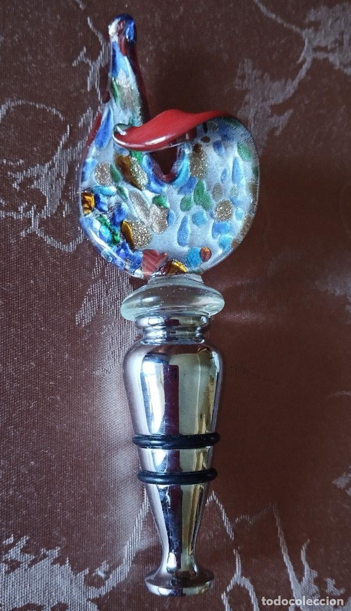 Vintage: TAP&Oacute;N DE VINO DE CRISTAL DE MURANO. VINTAGE