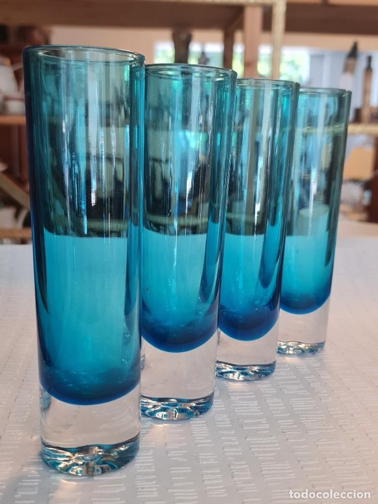 Vintage: 4 vasos highball Capodimonti &mdash; soplado manual, 18 cm