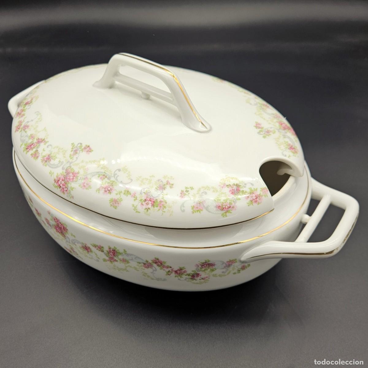 Vintage: Sopera art nouveau de porcelana de Pirkenhammer. 1900-1920