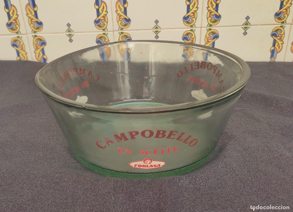 Vintage: recipiente o fuente o quesera de queso en aceite de cristal - Campobello o Campo bello - Forlasa