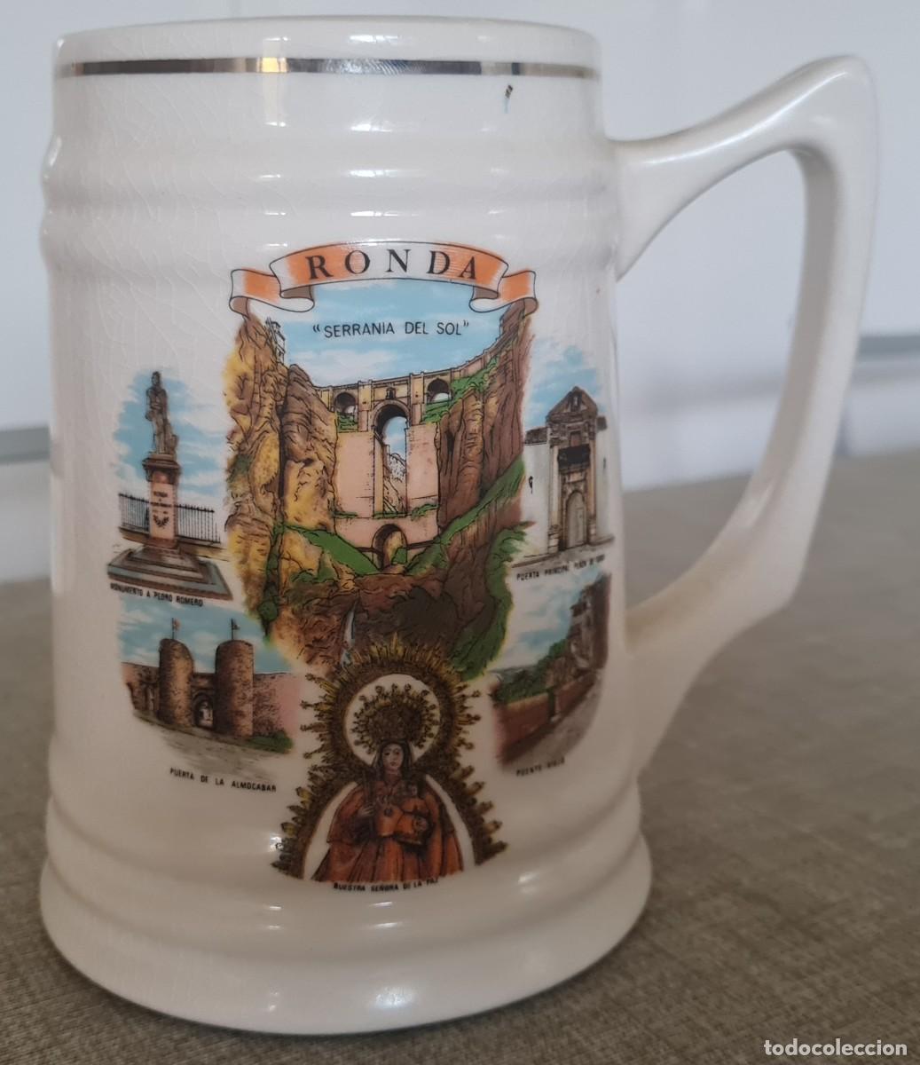 Vintage: Jarra porcelana Ronda M&aacute;laga recuerdo