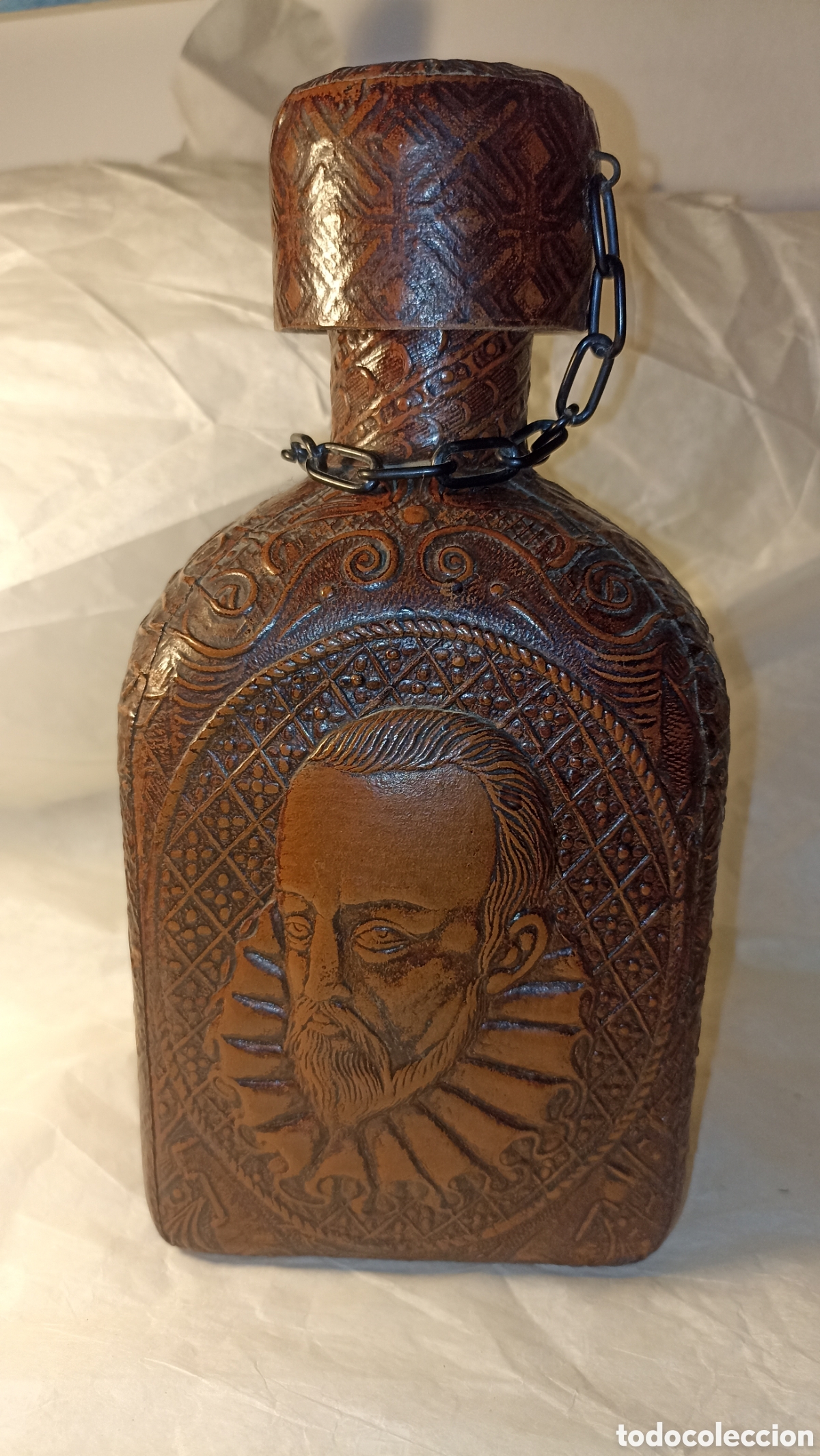 Vintage: Don Quijote Botella cuero 23 cm