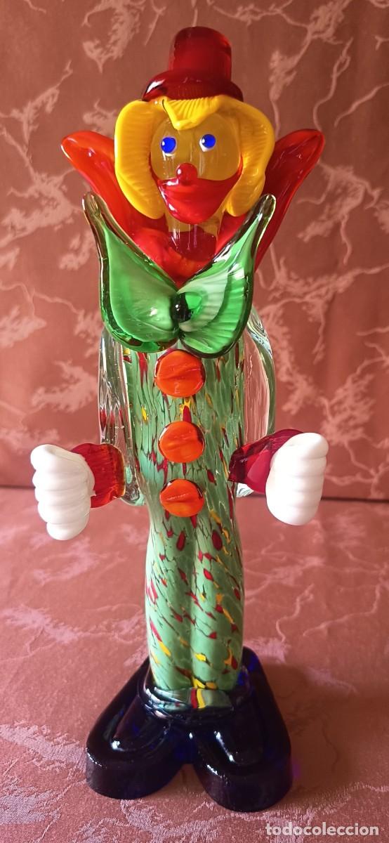 Vintage: GRANDE Y COLORIDO PAYASO EN CRISTAL DE MURANO. VINTAGE. 1970