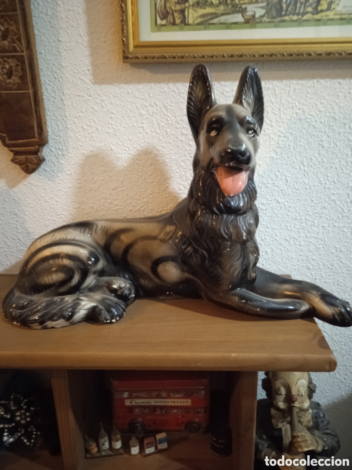 Vintage: Figura perro Pastor Alem&aacute;n vintage