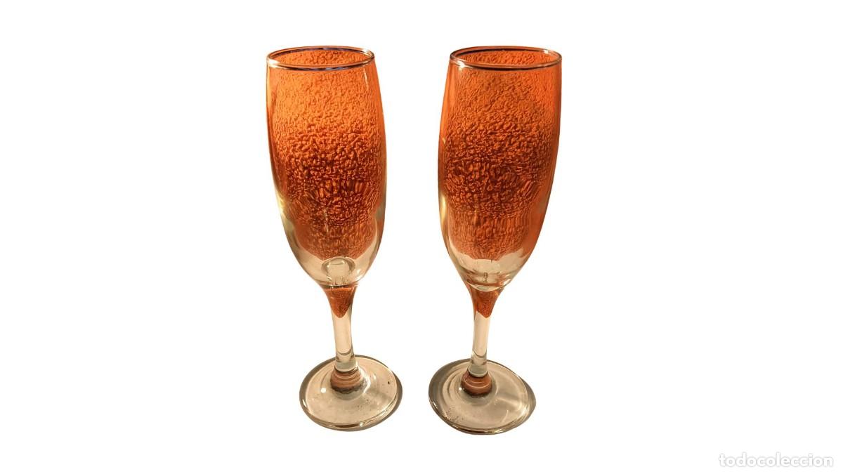 Vintage: PAREJA DE COPAS DE CHAMP&Aacute;N VINTAGE - Cristal Cl&aacute;sico Transparente