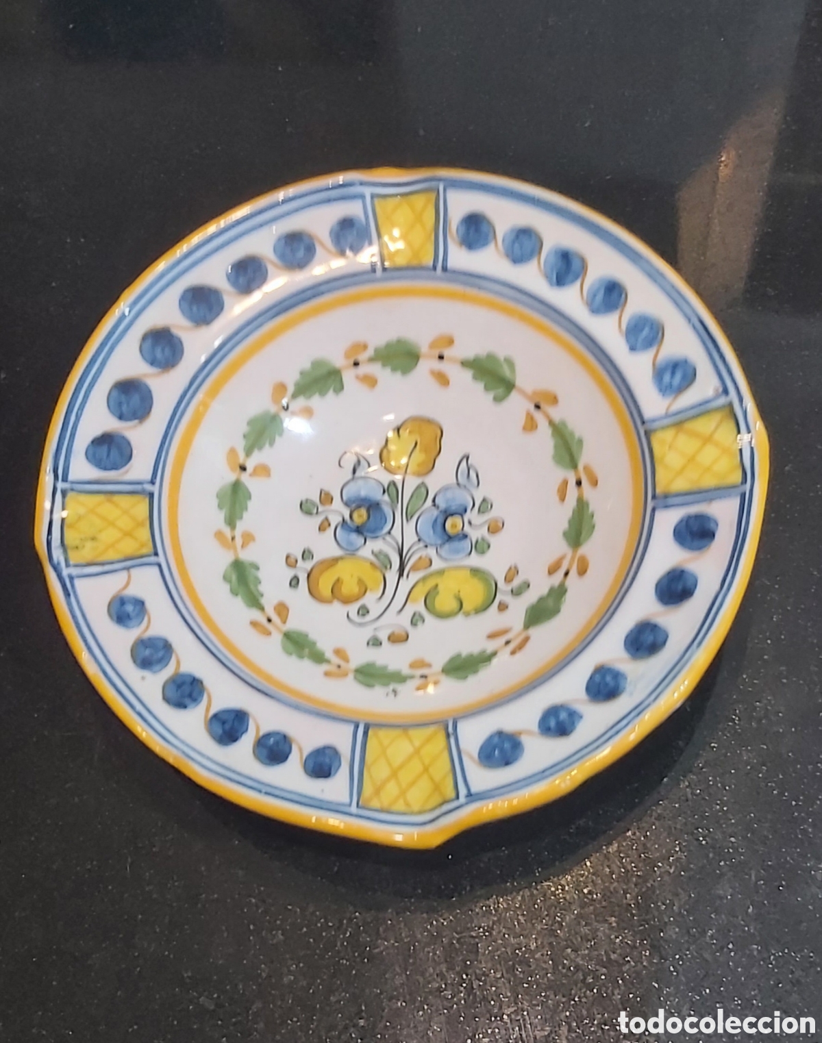Vintage: Plato de Cer&aacute;mica Talavera de la Reina Vintage 18cm Firmado