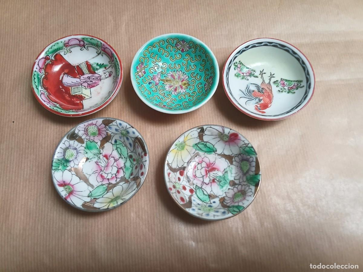 Vintage: Lote 5 peque&ntilde;os cuencos de porcelana china