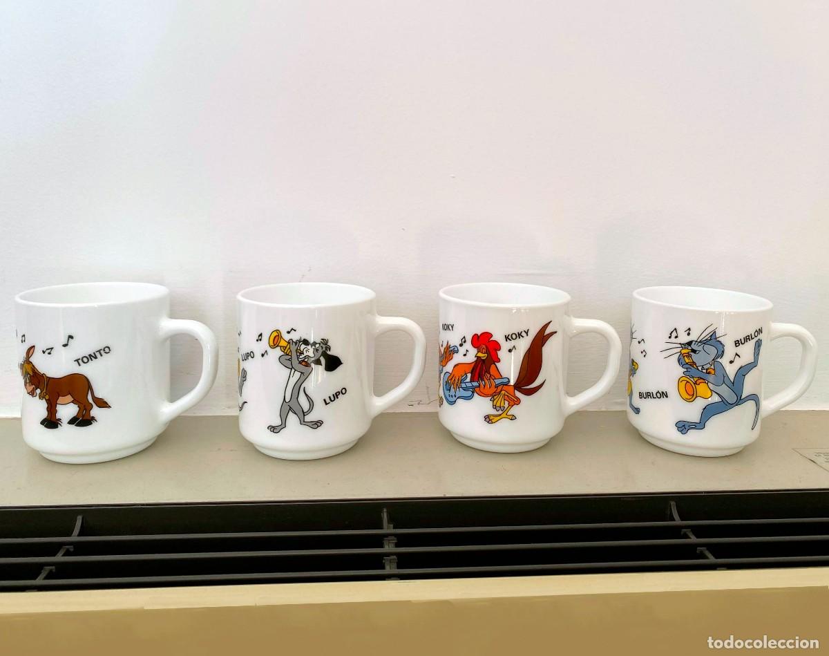 Vintage: LOTE 4 TAZAS VINTAGE LOS TROTAM&Uacute;SICOS - ARCOPAL FRANCE - SERIE COMPLETA