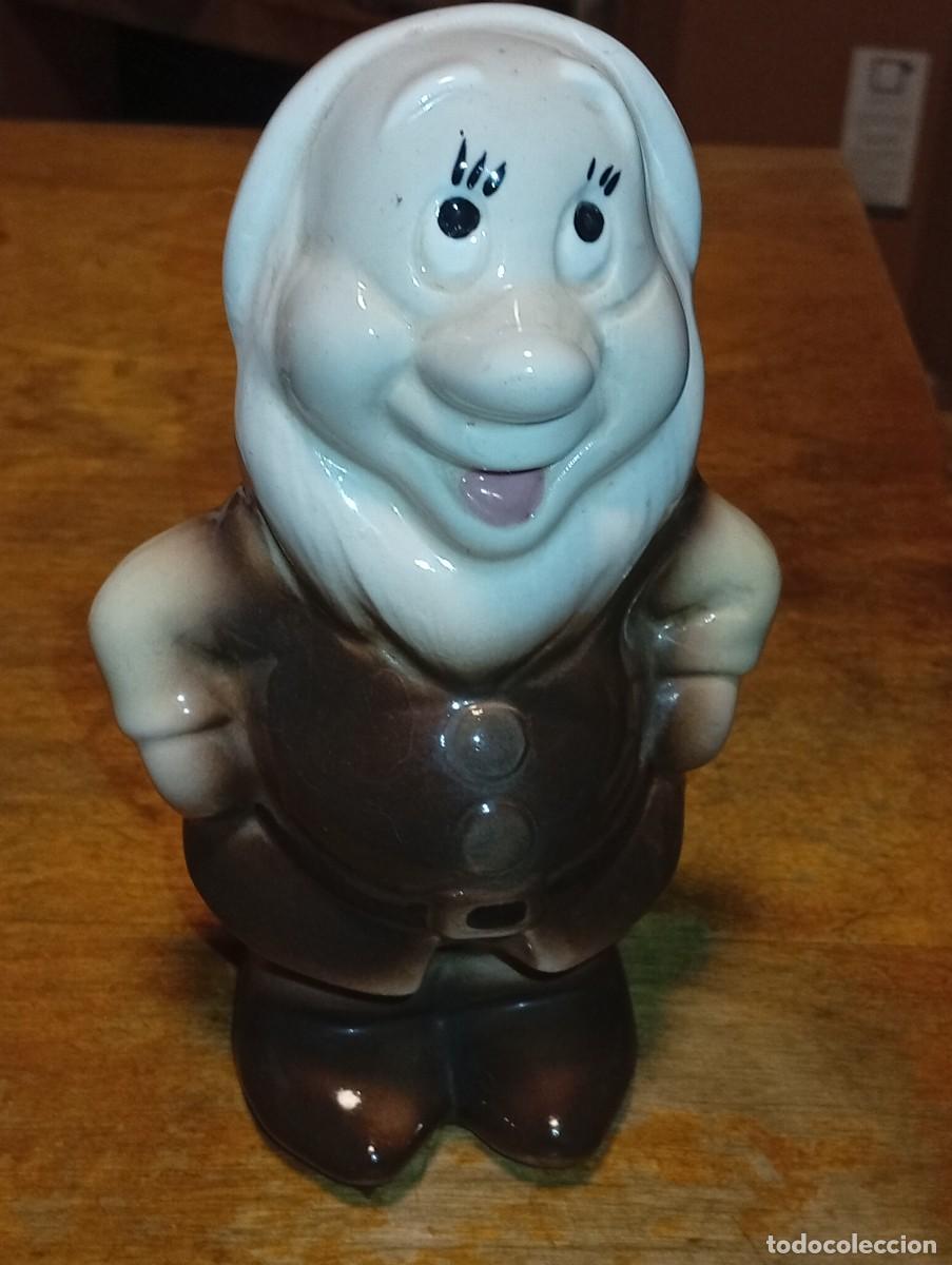 Vintage: RARA FIGURA WALT DISNEY BLANCANIEVES ENANITO BONACHON PORCELANA A&Ntilde;OS 60 SELLADO