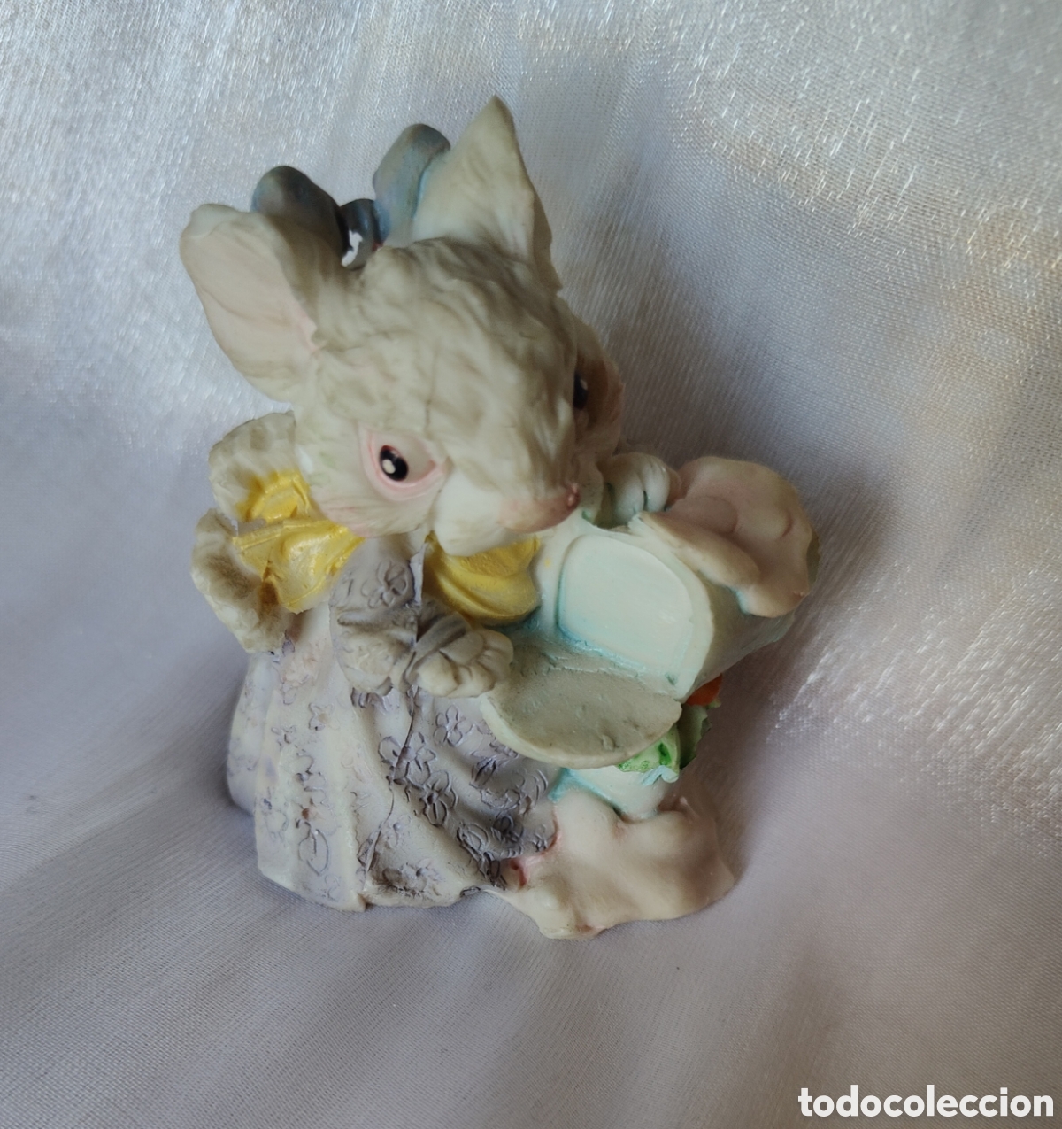 Vintage: Figura de resina coneja vintage decorativa estilo rom&aacute;ntico colecci&oacute;n pastel