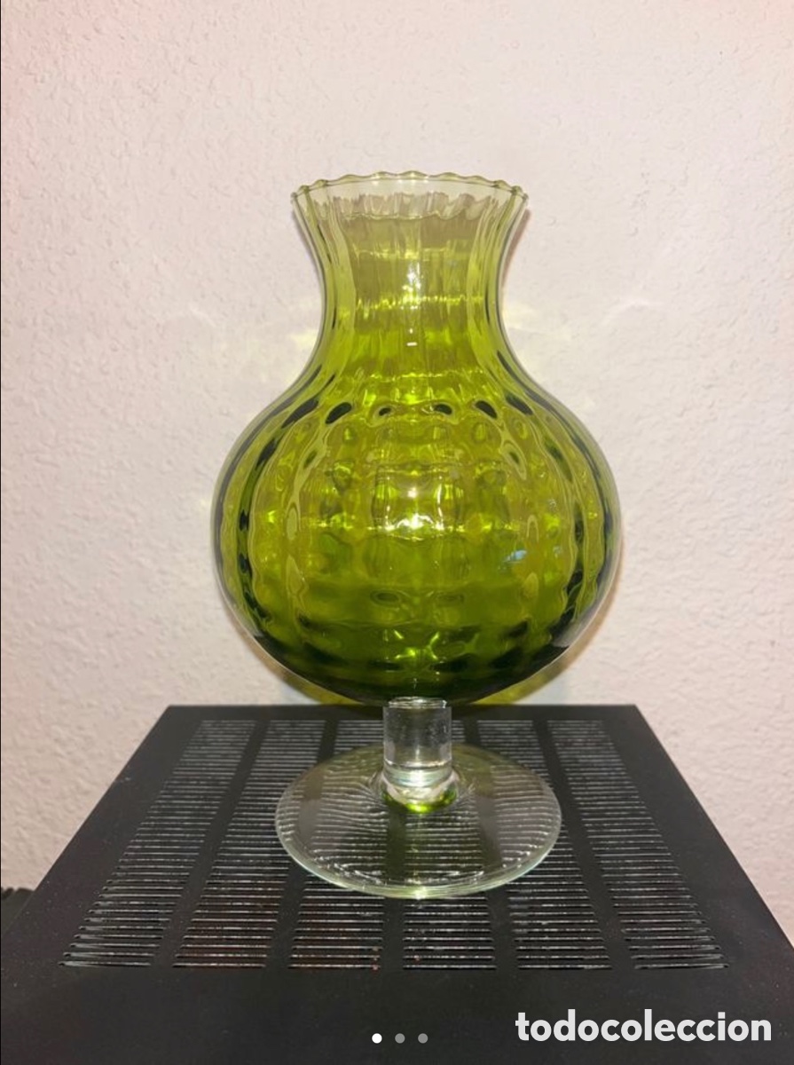 Vintage: Jarr&oacute;n florero copa cristal vidrio soplado