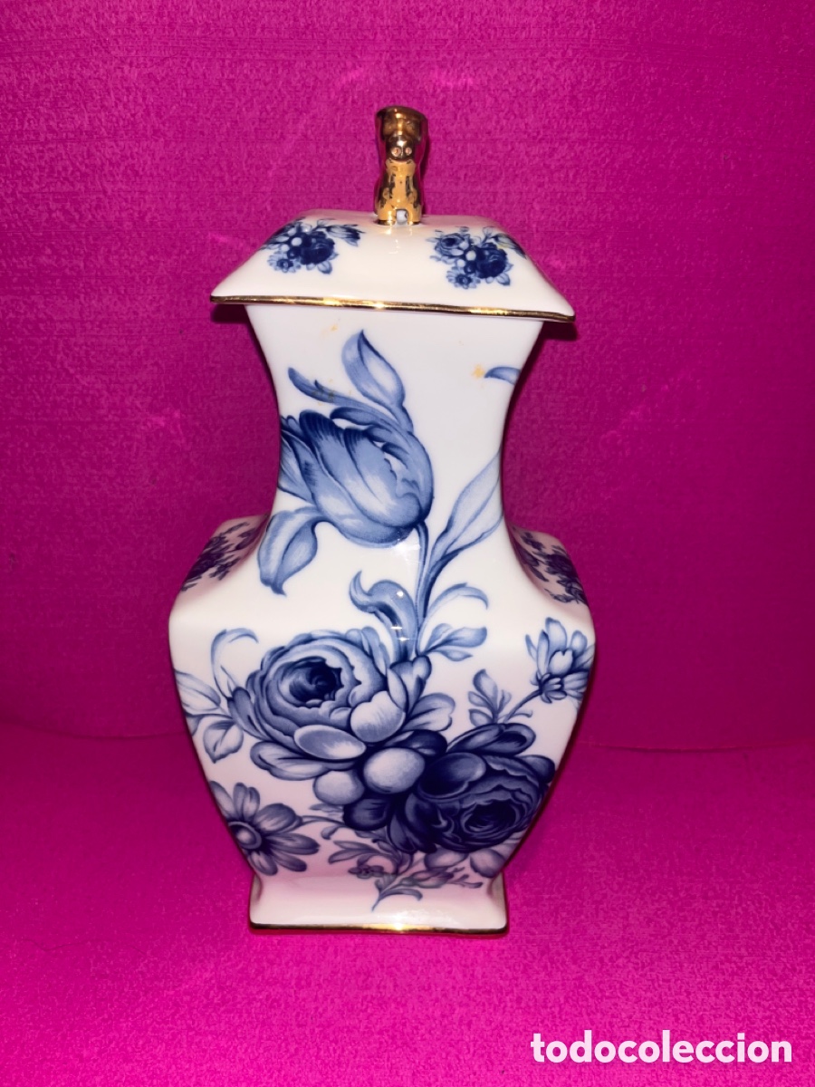 Vintage: Jarr&oacute;n porcelana portuguesa blanco y azul