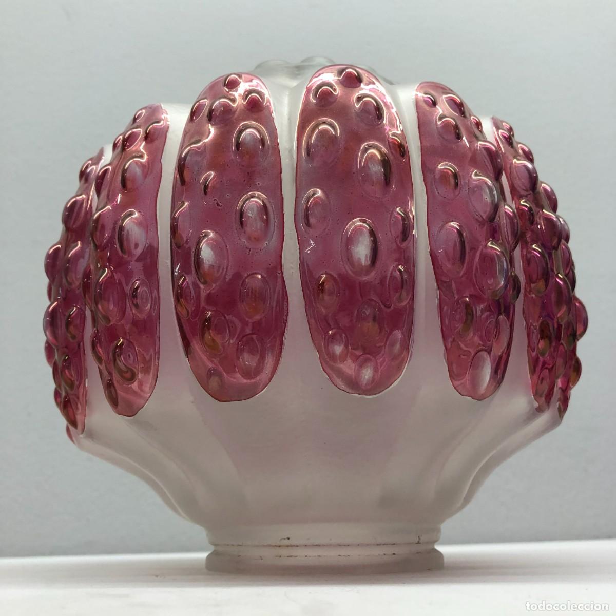 Vintage: PRECIOSA TULIPA MODERNISTA EN CRISTAL BICOLOR O CENTRO DE MESA - PIEZA DE MUSEO - 21 X 21 X 20 CM