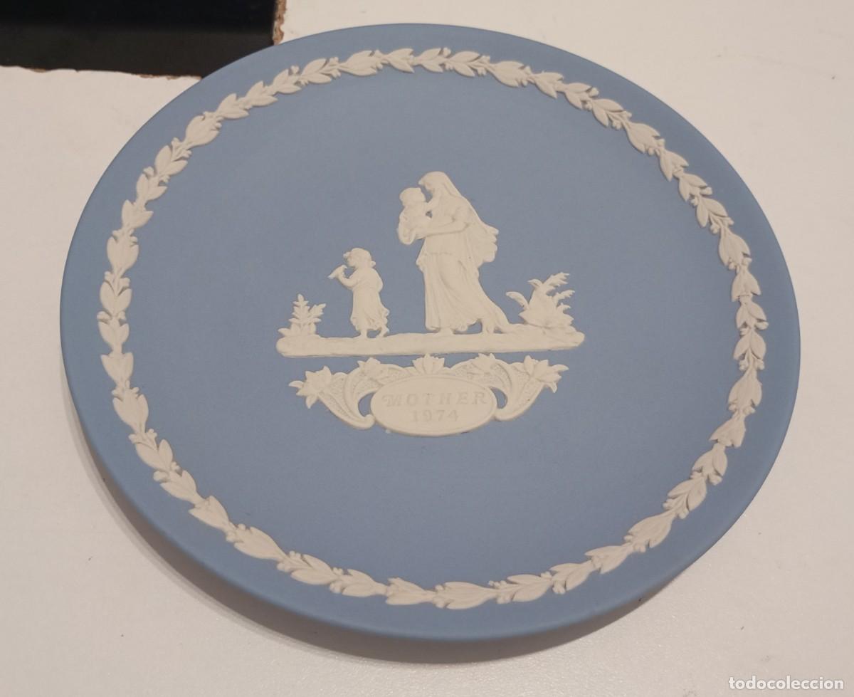 Vintage: BONITO PLATO DECORATIVO CER&Aacute;MICA AZUL WEDGWOOD JASPERWARE AZUL,VINTAGE DE 1974,HECHO EN INGLATERRA