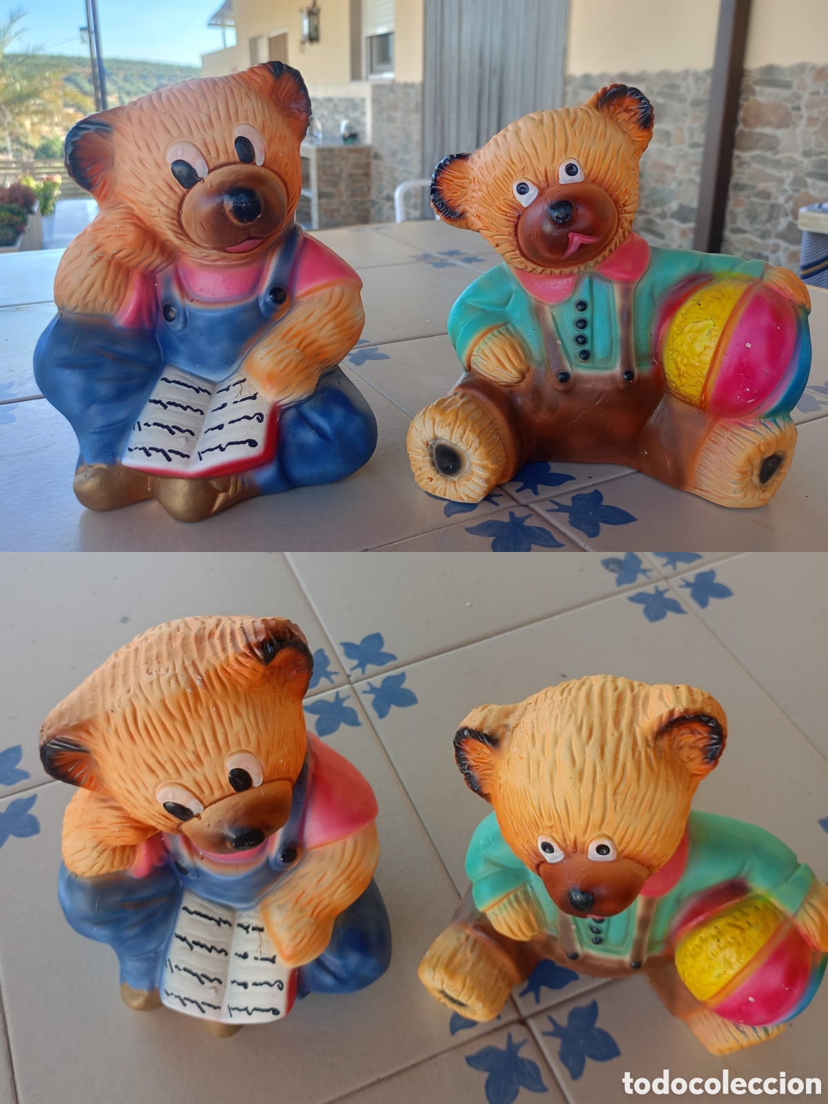 Vintage: Pareja de Huchas de Cer&aacute;mica Ositos Vintage - Artesan&iacute;a Hecha a Mano