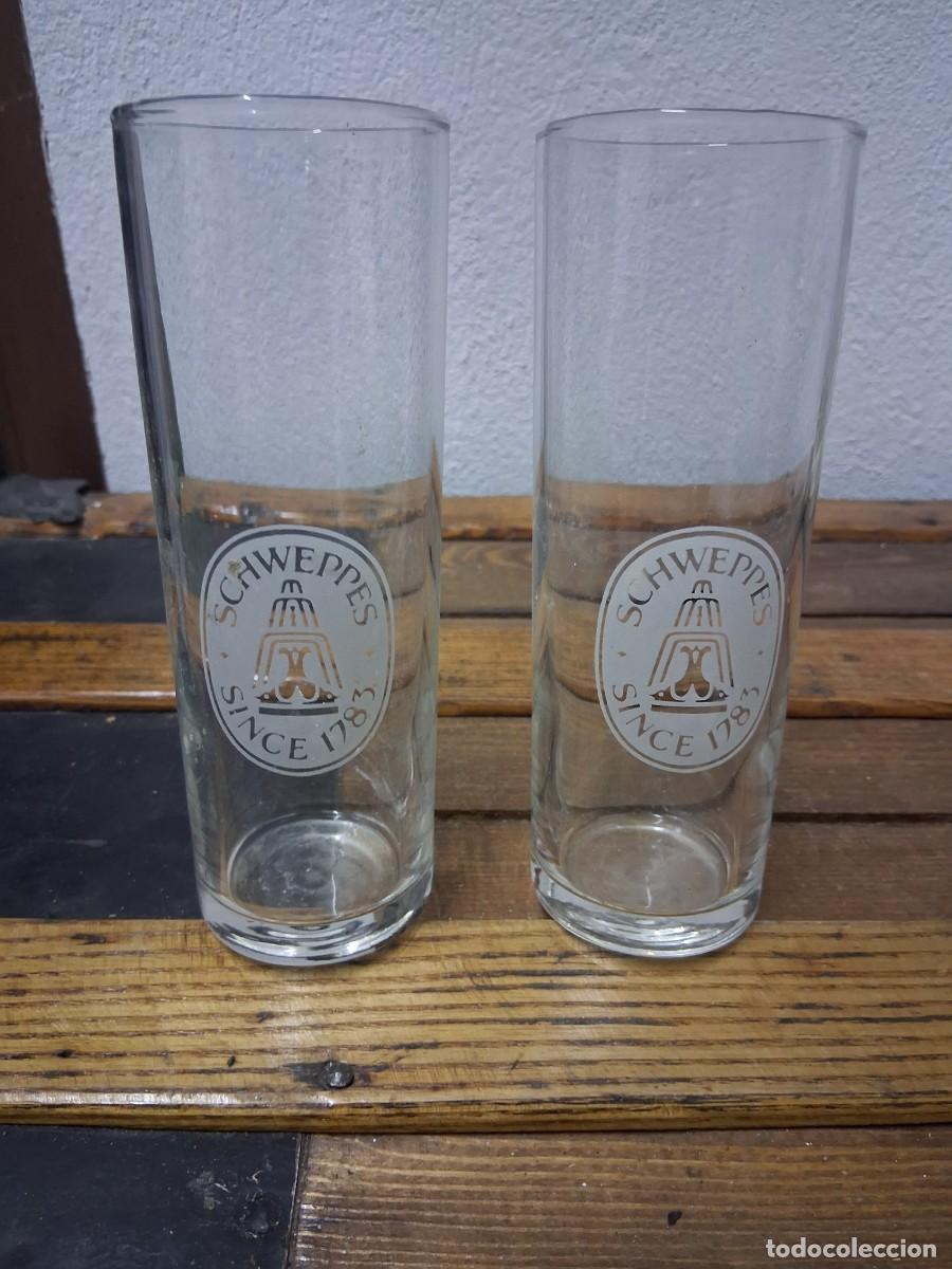 Vintage: 2 vasos de refresco Schweppes, since 1783