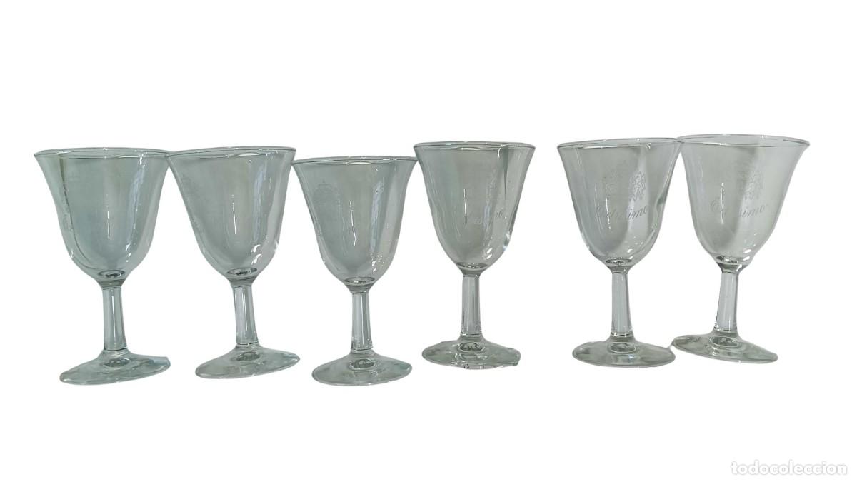 Vintage: LOTE DE 6 COPAS DE CRISTAL GRABADAS &rdquo;BACH EXTR&Iacute;SIMO&rdquo; - NUNCA USADOS, SACADO DE LA CAJA - A&Ntilde;OS 60/70
