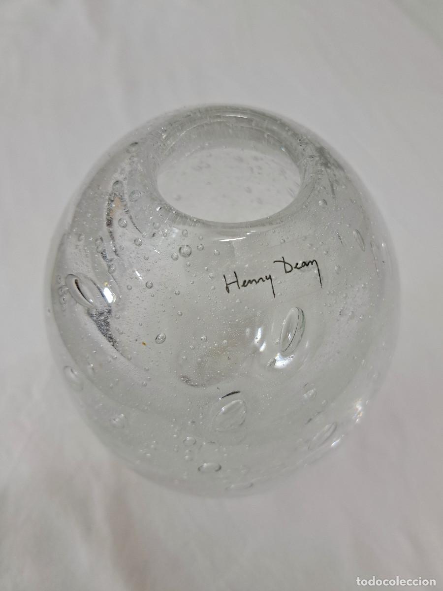 Vintage: Jarr&oacute;n de vidrio de dise&ntilde;o de la firma belga Henry Dean.