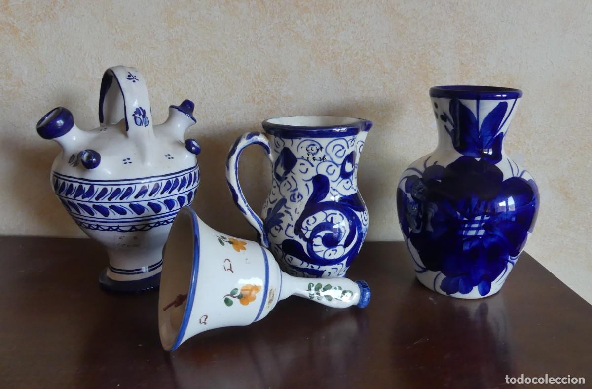 Vintage: LOTE DE CUATRO PIEZAS DE CER&Aacute;MICA DECORADA DE PEQUE&Ntilde;O TAMA&Ntilde;O( PAGO POR BIZUM )
