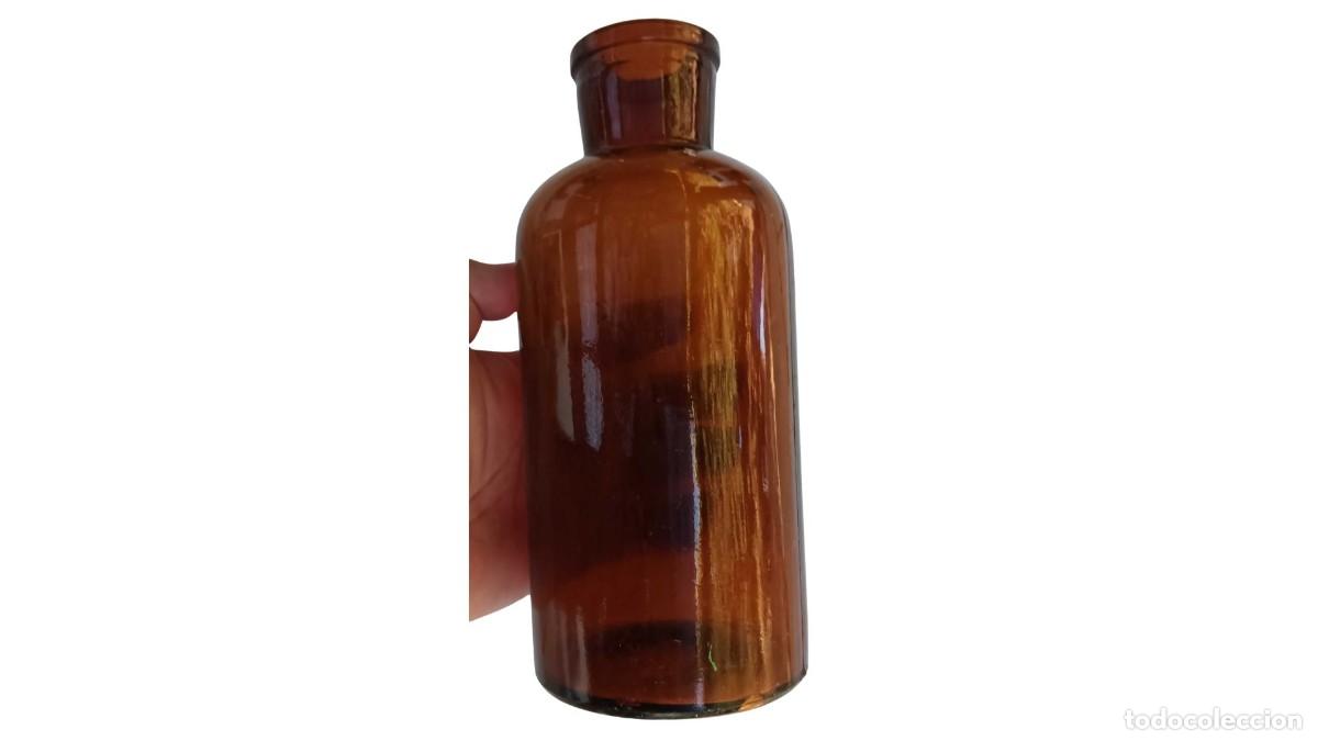 Vintage: FRASCO DE BOTICARIO ANTIGUO DE VIDRIO &Aacute;MBAR - A&Ntilde;OS 1920-1940