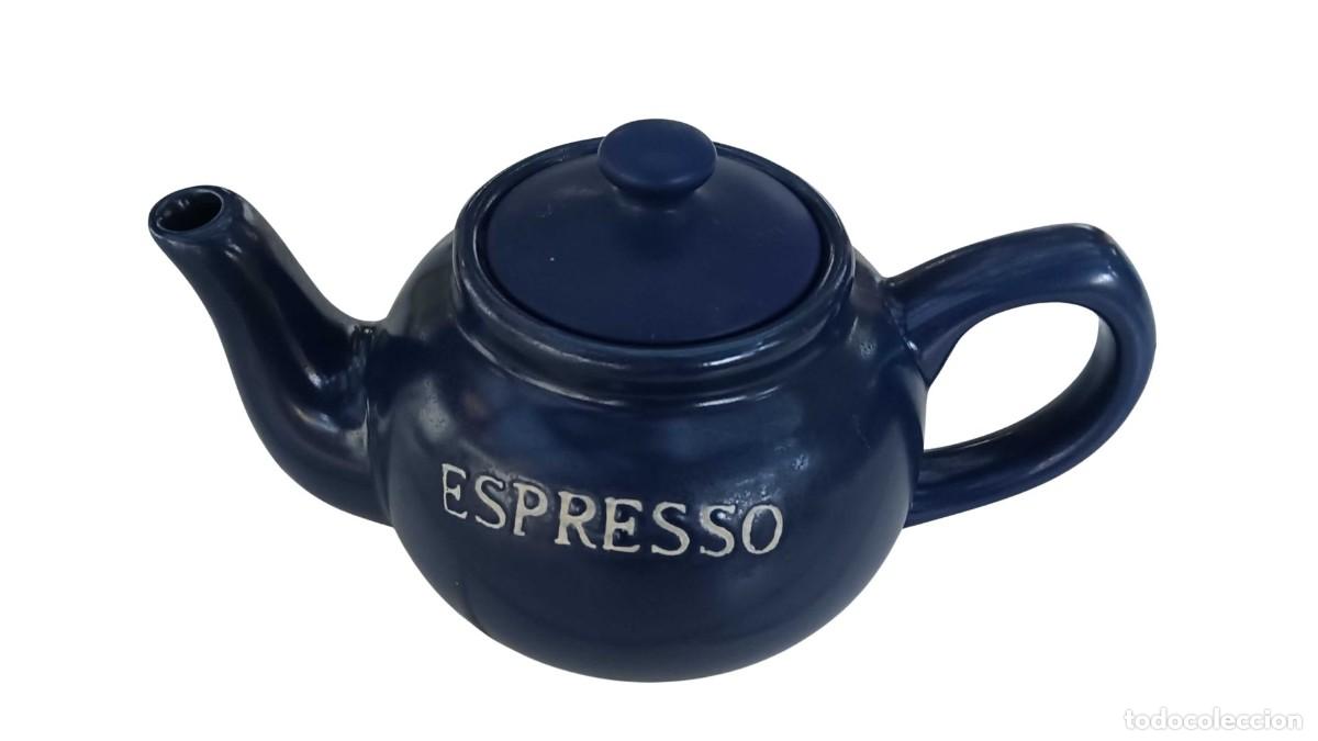 Vintage: TETERA DE PORCELANA AZUL &rdquo;ESPRESSO&rdquo; - VINTAGE A&Ntilde;OS 80/90