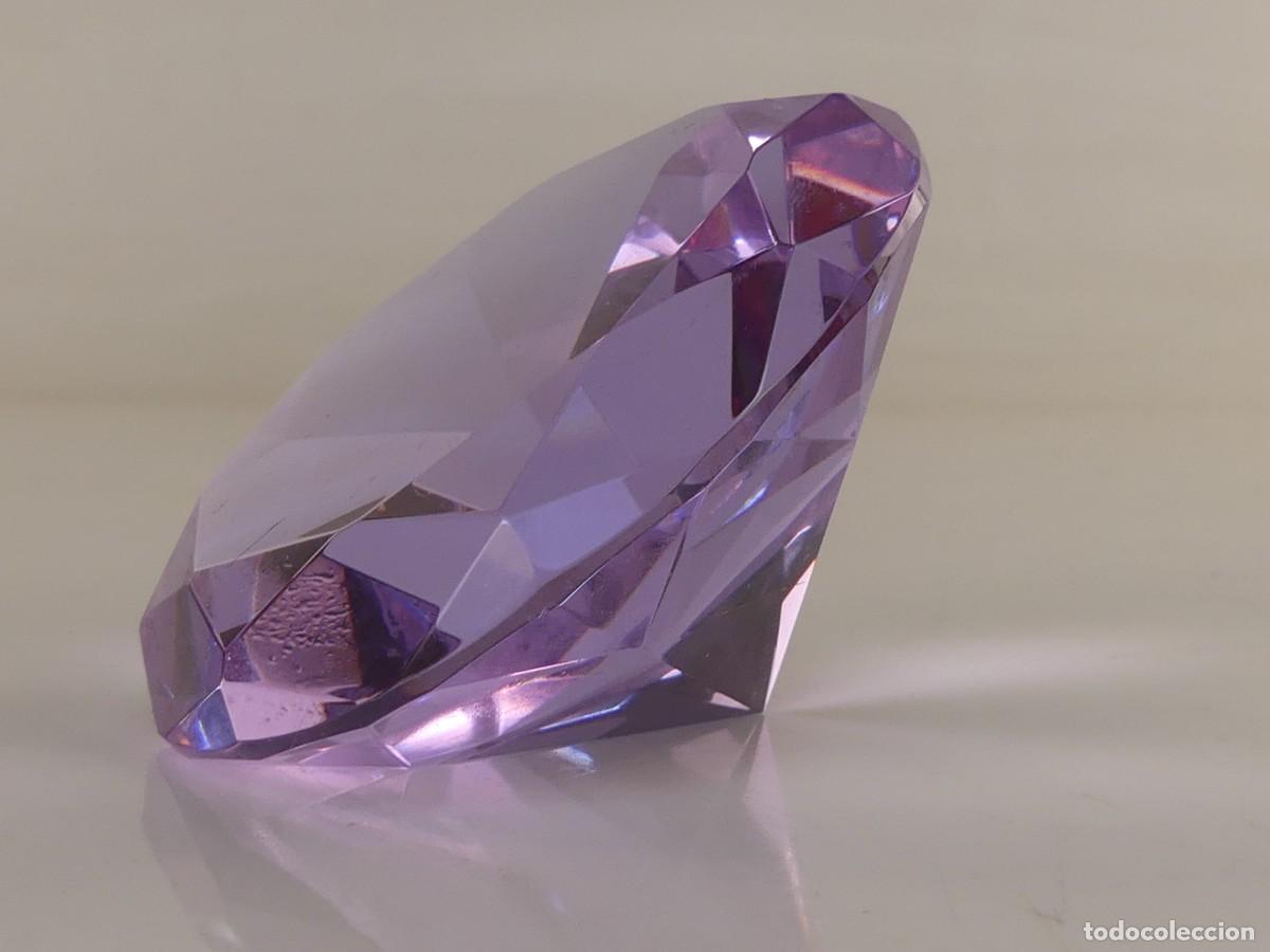 Vintage: PISAPAPELES DE CRISTAL FORMA DE DIAMANTE