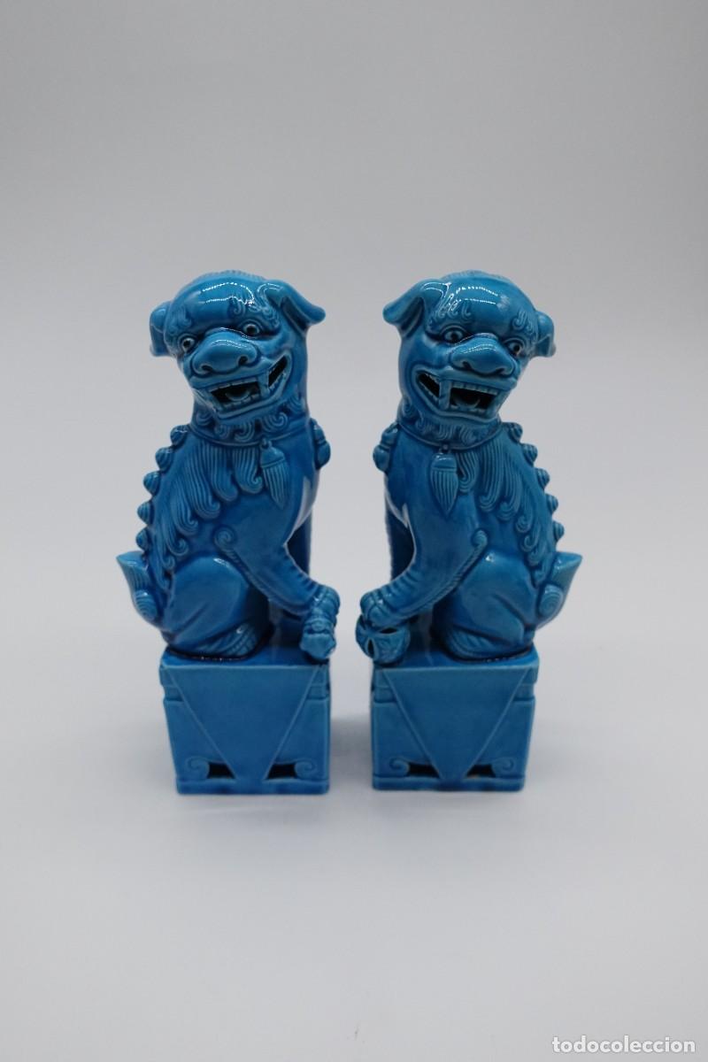 Vintage: PERROS FOO LEONES CHINOS VINTAGE FIGURAS DE PORCELANA A&Ntilde;OS 50 EXCELENTE ESTADO