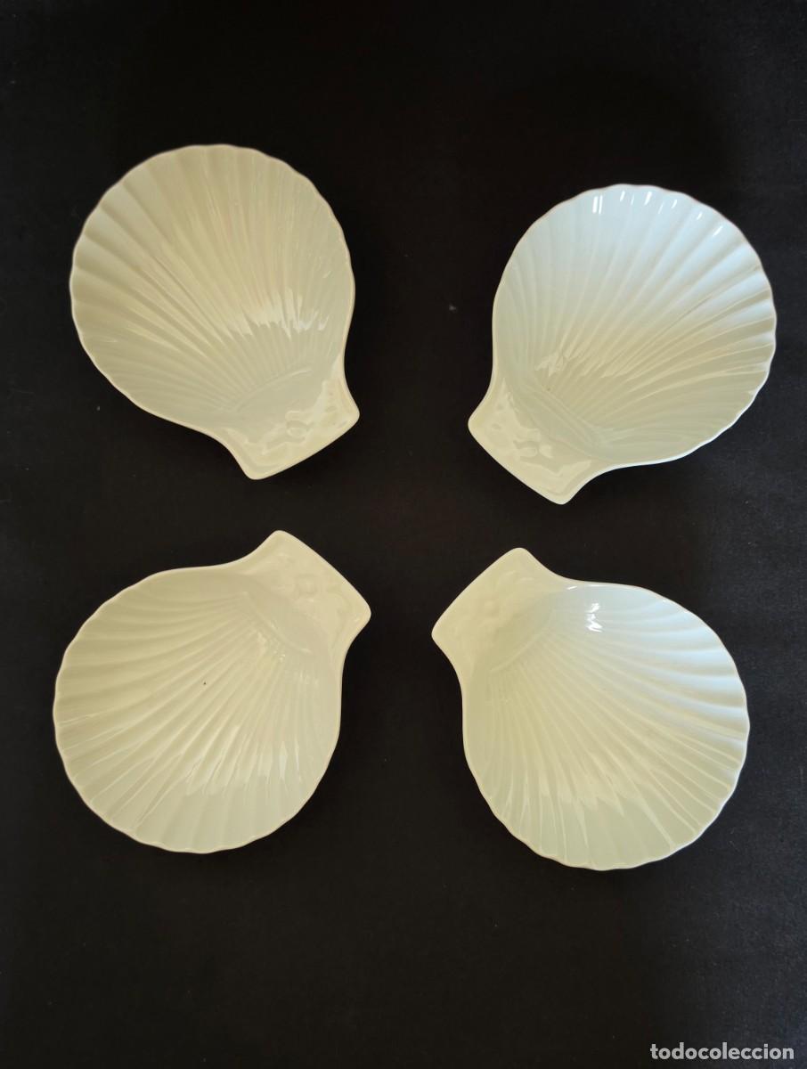 Vintage: Set de 4 Cuencos de Porcelana Pillivuyt en Forma de Concha